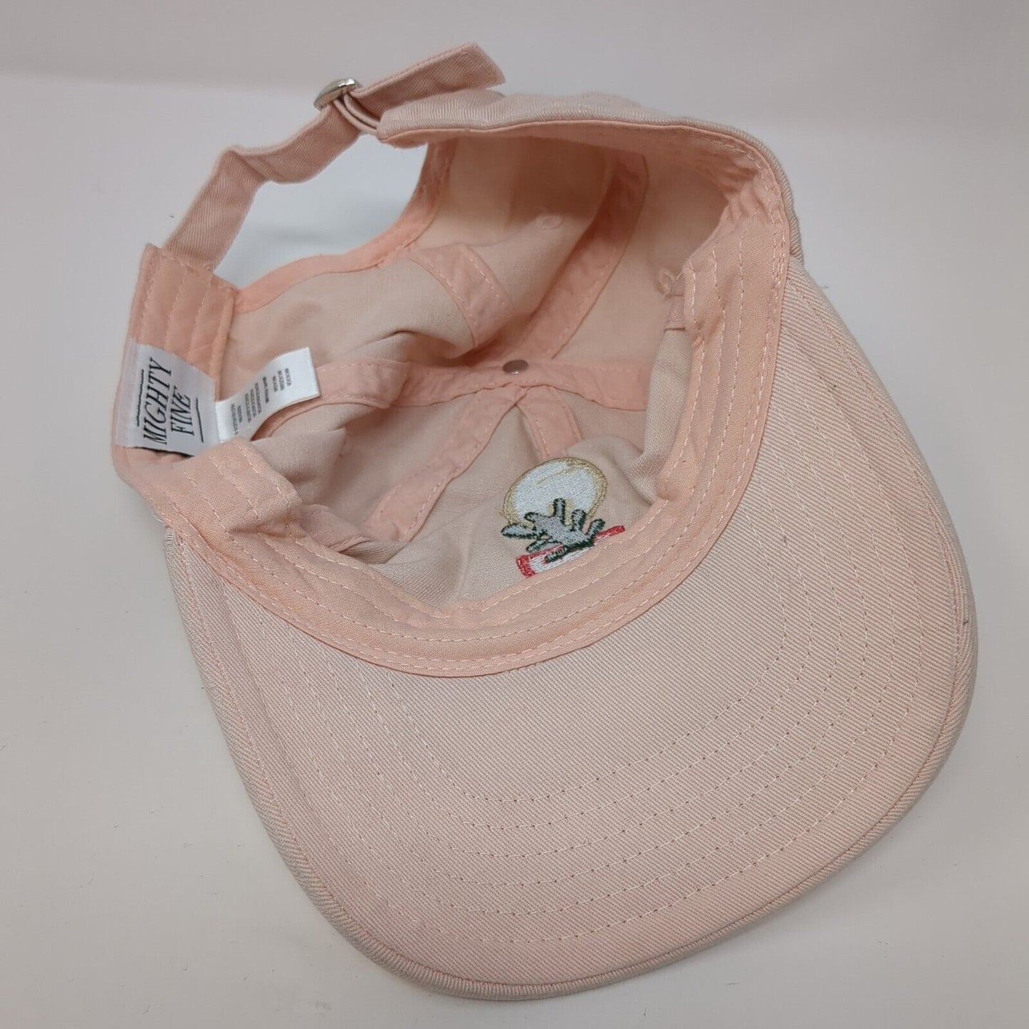 Mighty Fine Slideback Hat Pink One Size Adjustable Embroidered 6 Panel Cotton