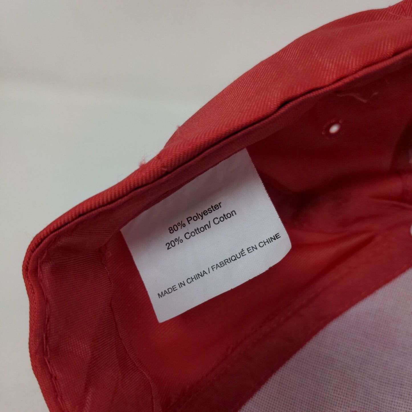 Unbranded Strapback Hat Red One Size Adjustable Vented Holes 6 Panel Blank