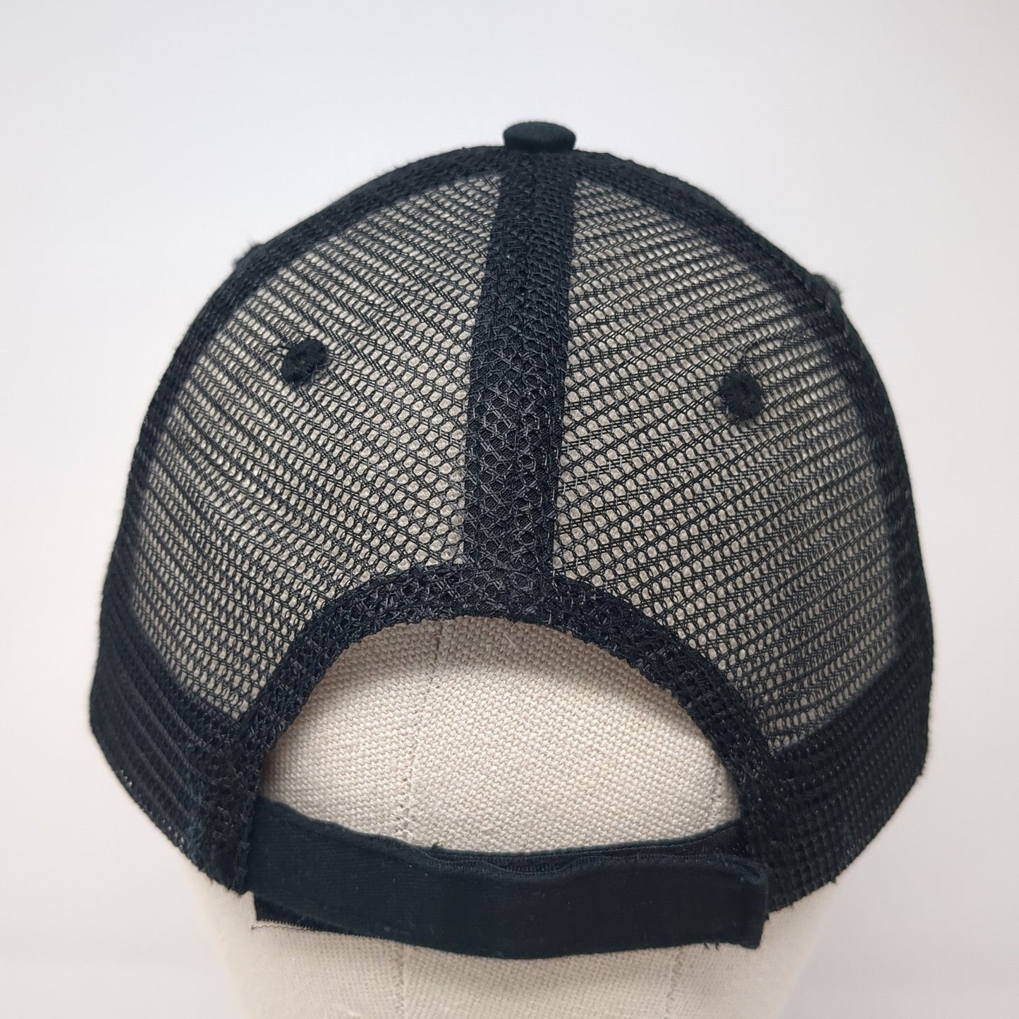 BB Strapback Trucker Hat Black One Size Adjustable Embroidered Mesh Back