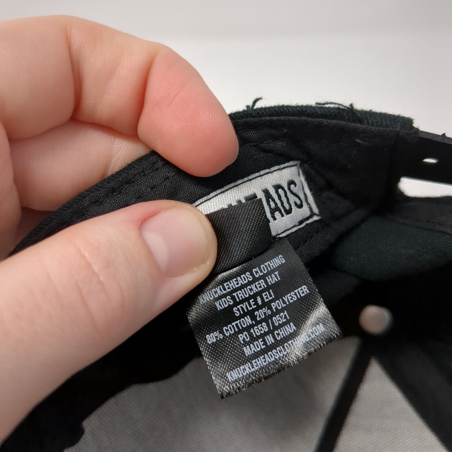 Little Threads Knuckleheads Snapback Hat Black Youth Medium Adjustable