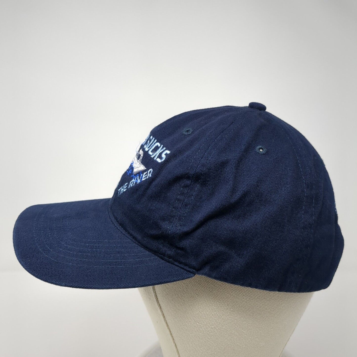 Work Sucks I'm Going To The River Slideback Hat Blue OS Adjustable Richardson