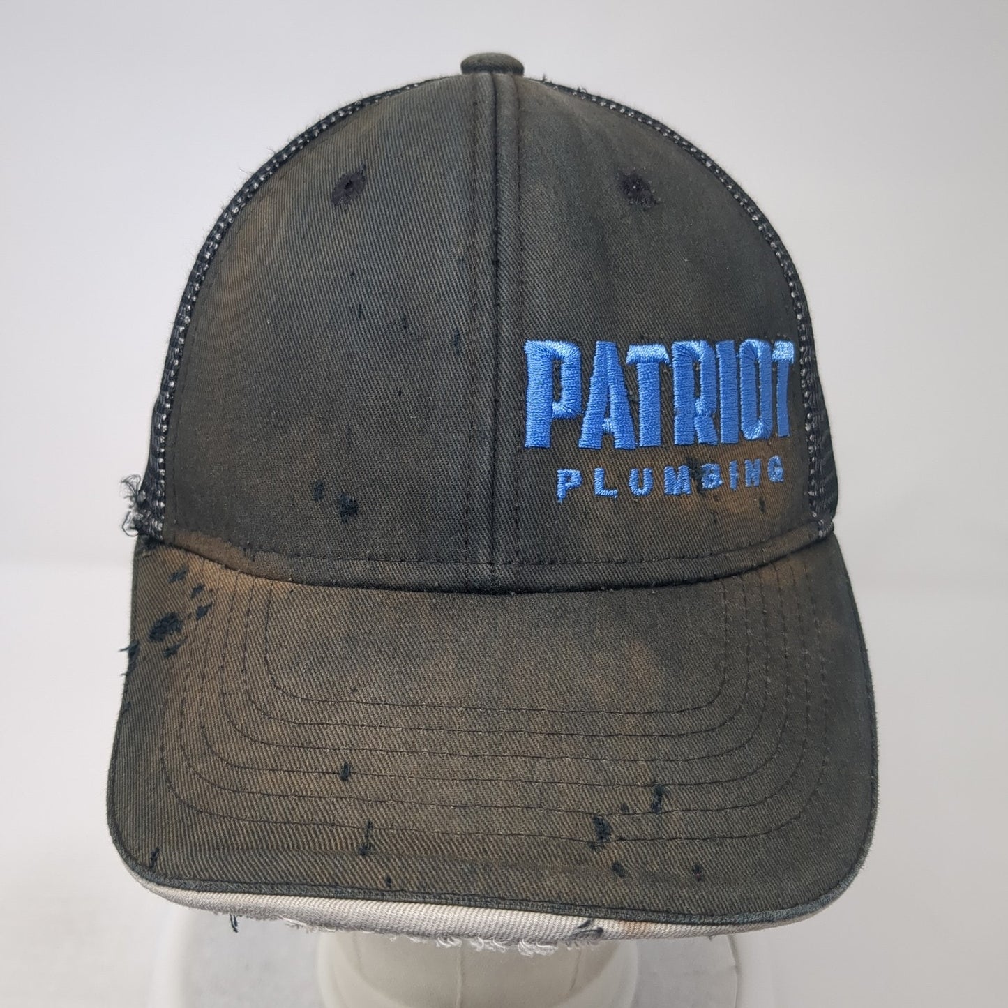 Patriot Plumbing Snapback Trucker Hat Black OS Adjustable Mesh Port Authority
