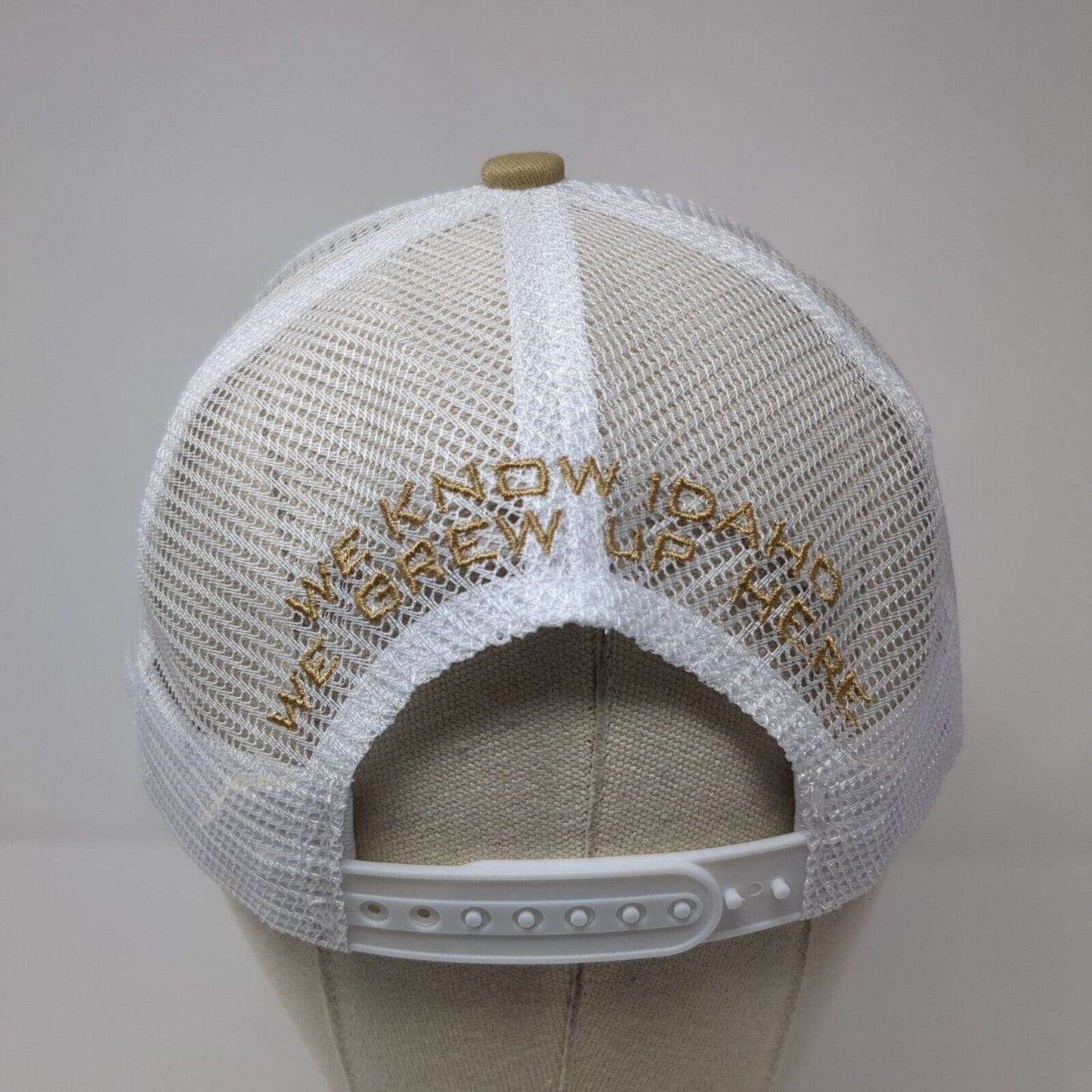 Farm Bureau Ins. Snapback Trucker Hat Tan OS Adjustable Mesh Back Buck's Bags