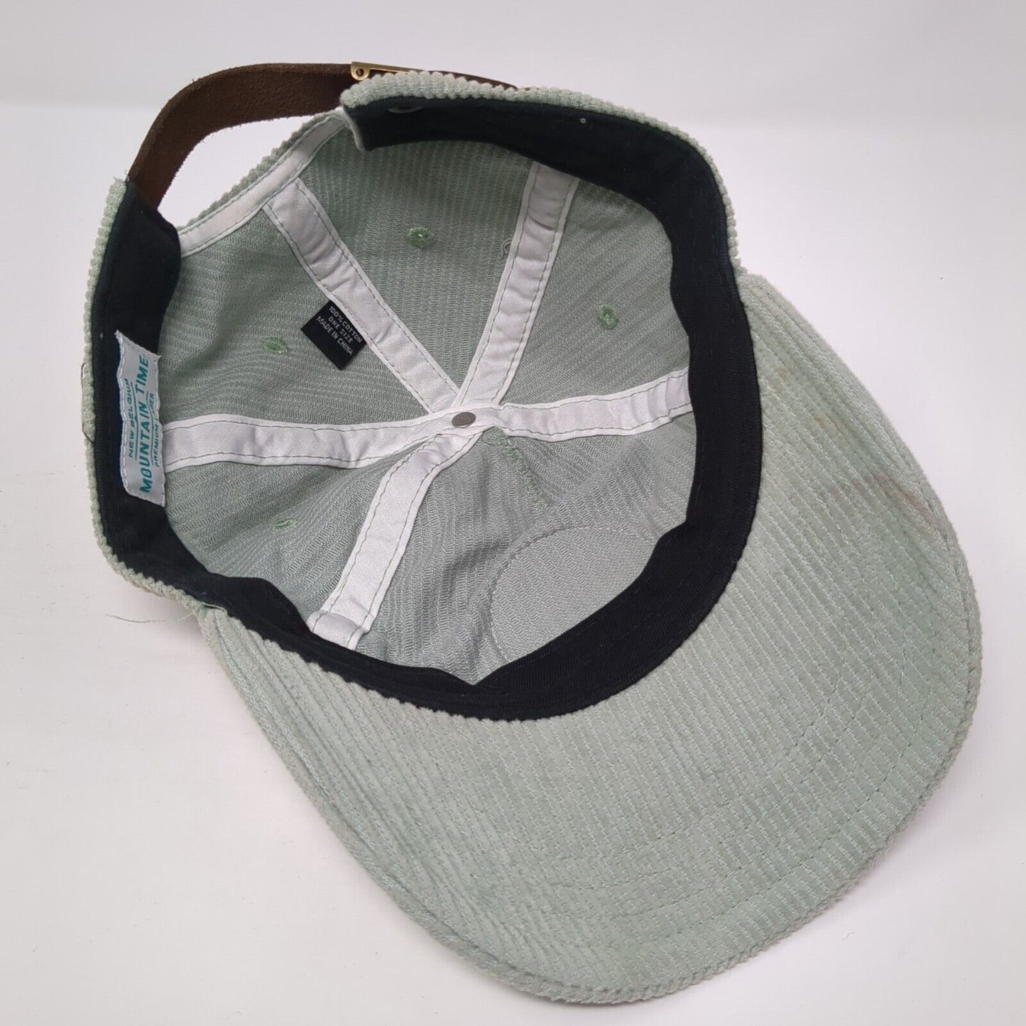 Mountain Time Premium Lager Slideback Hat Green One Size Adjustable Corduroy