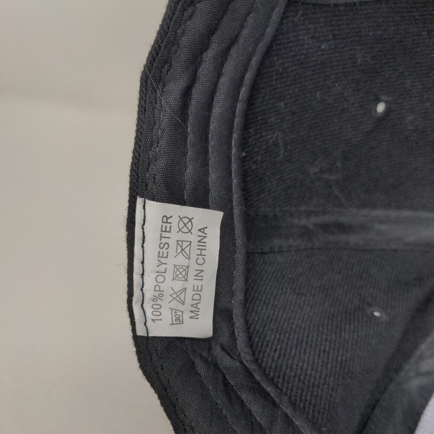 Unbranded Strapback Hat Black One Size Adjustable Blank 6 Panel Polyester