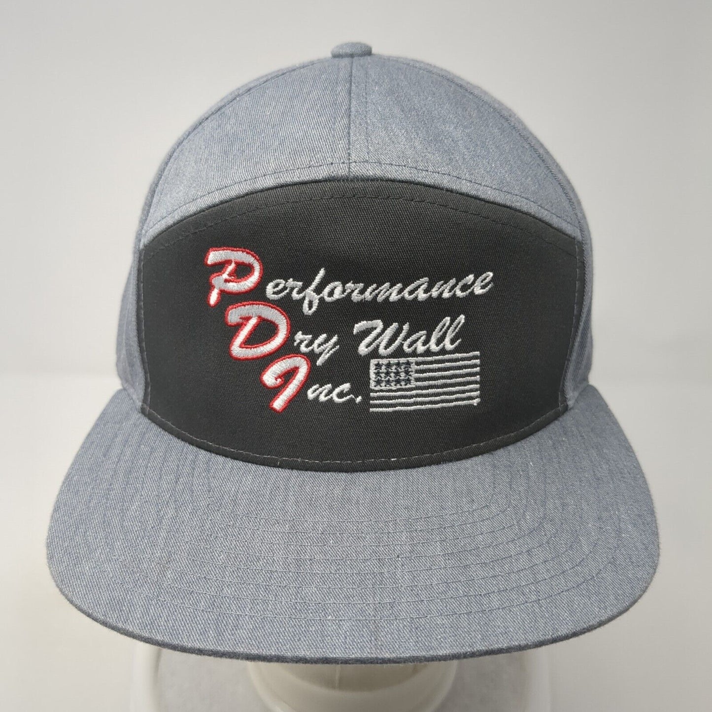 Performance Drywall Inc Slideback Hat Gray OS Adjustable Patriotic Richardson