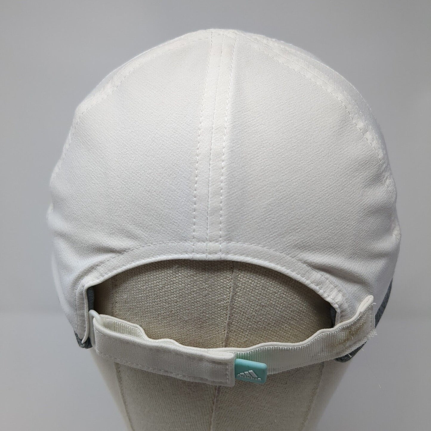 Adidas 3 Stripes Climalite Strapback Hat White One Size Gray Trim