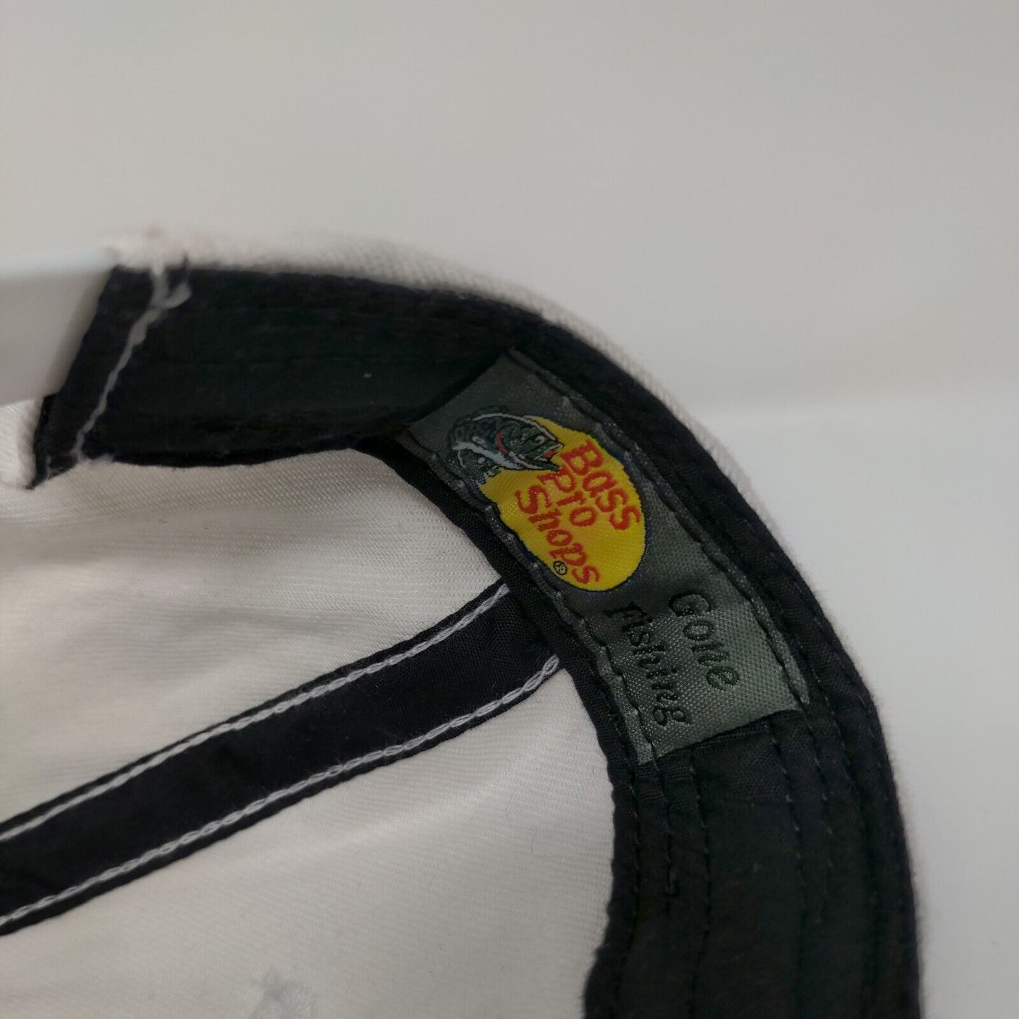 Bass Pro Shops Snapback Hat White OSFM Solid Gone Fishing Embroidered