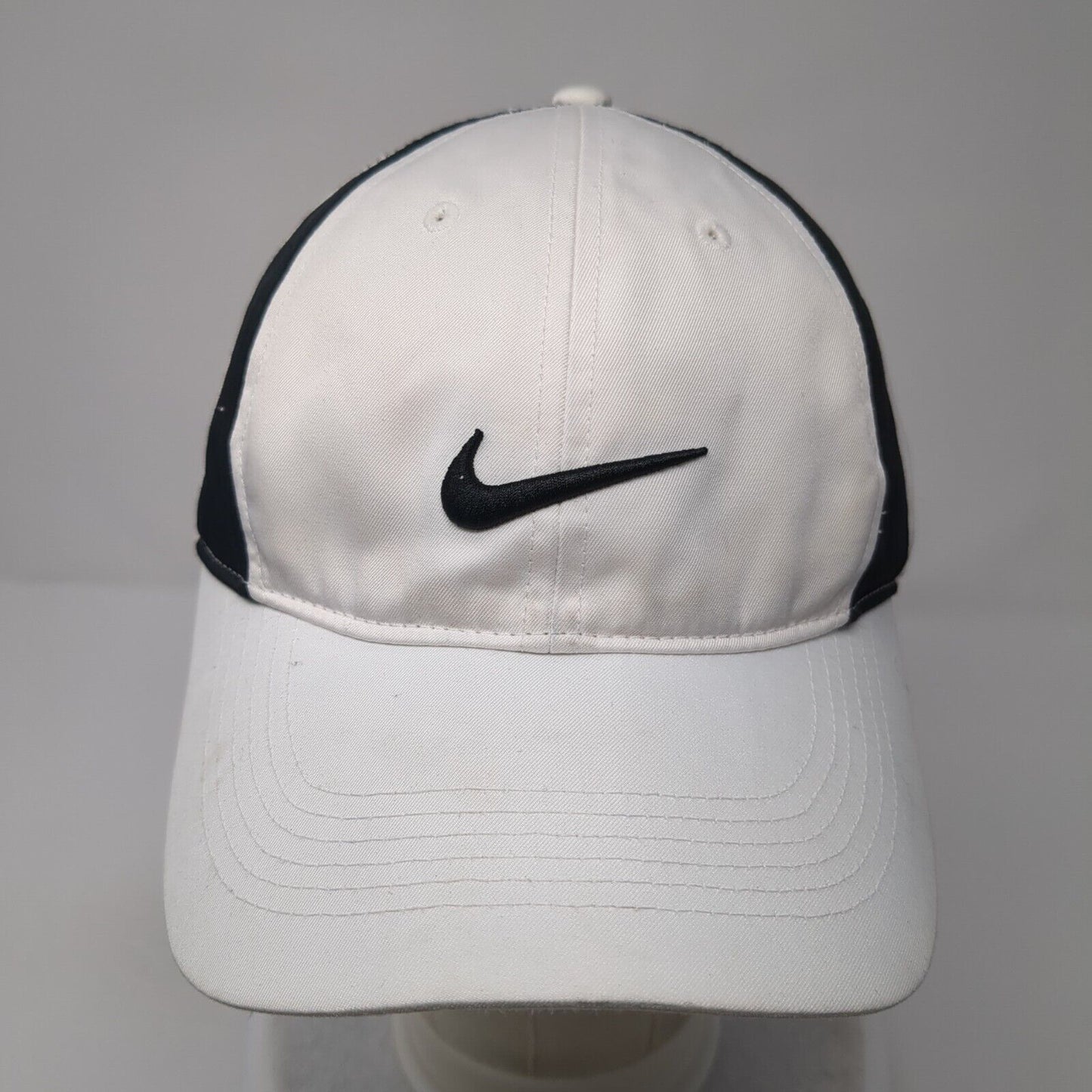Nike Golf Strapback Hat White One Size Adjustable Swoosh Logo 6 Panel