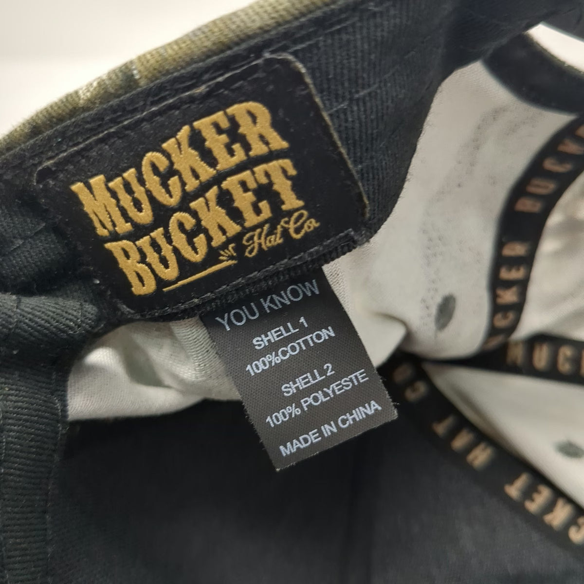 Mucker Bucket 5 Panel Green One Size Hat Duck Camo Rope Snapback Outdoor Hunting