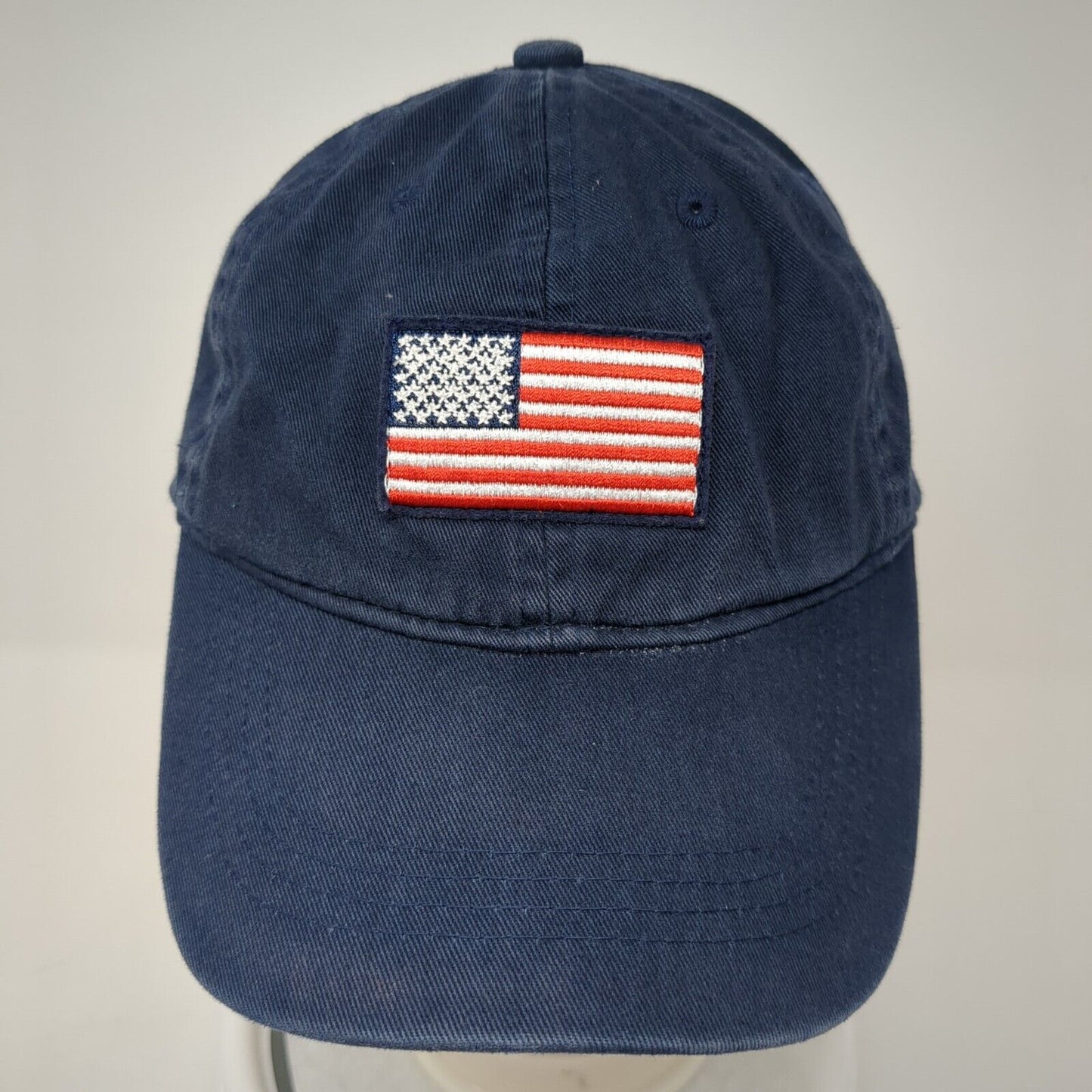 USA Flag Slideback Hat Blue One Size Adjustable Embroidered Patriotic Old Navy