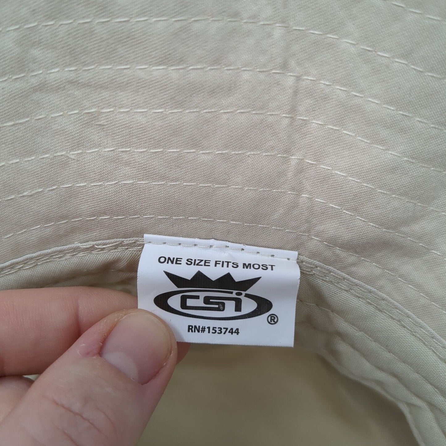 CSI Bucket Hat Tan One Size Adjustable Chin Strap Foldable Brim Outdoor