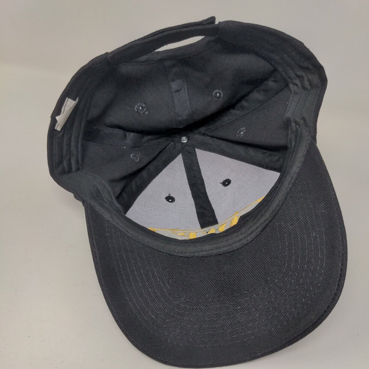 AWP Strapback Hat Black One Size Adjustable Embroidered Vented Holes 6 Panel