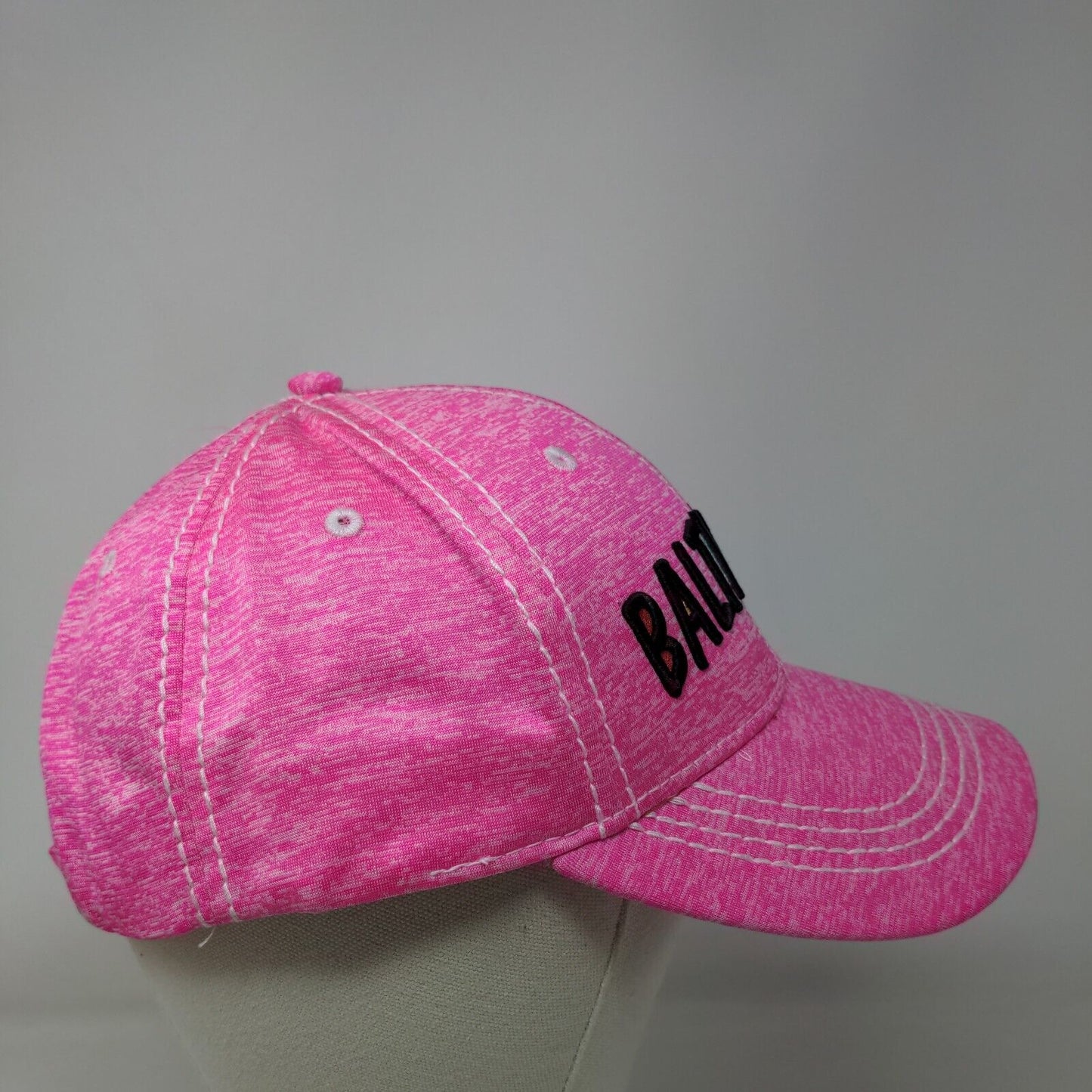 Baltimore Strapback Hat Pink One Size Embroidered 6 Panel City Hats