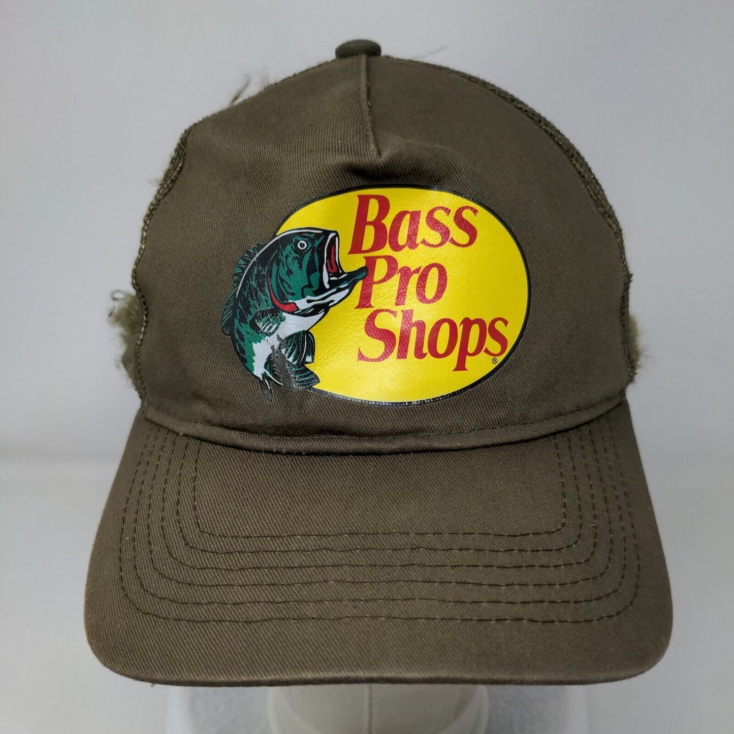 Bass Pro Shops Snapback Mesh Back Trucker Hat Greenish-Brown OSFM Fishing