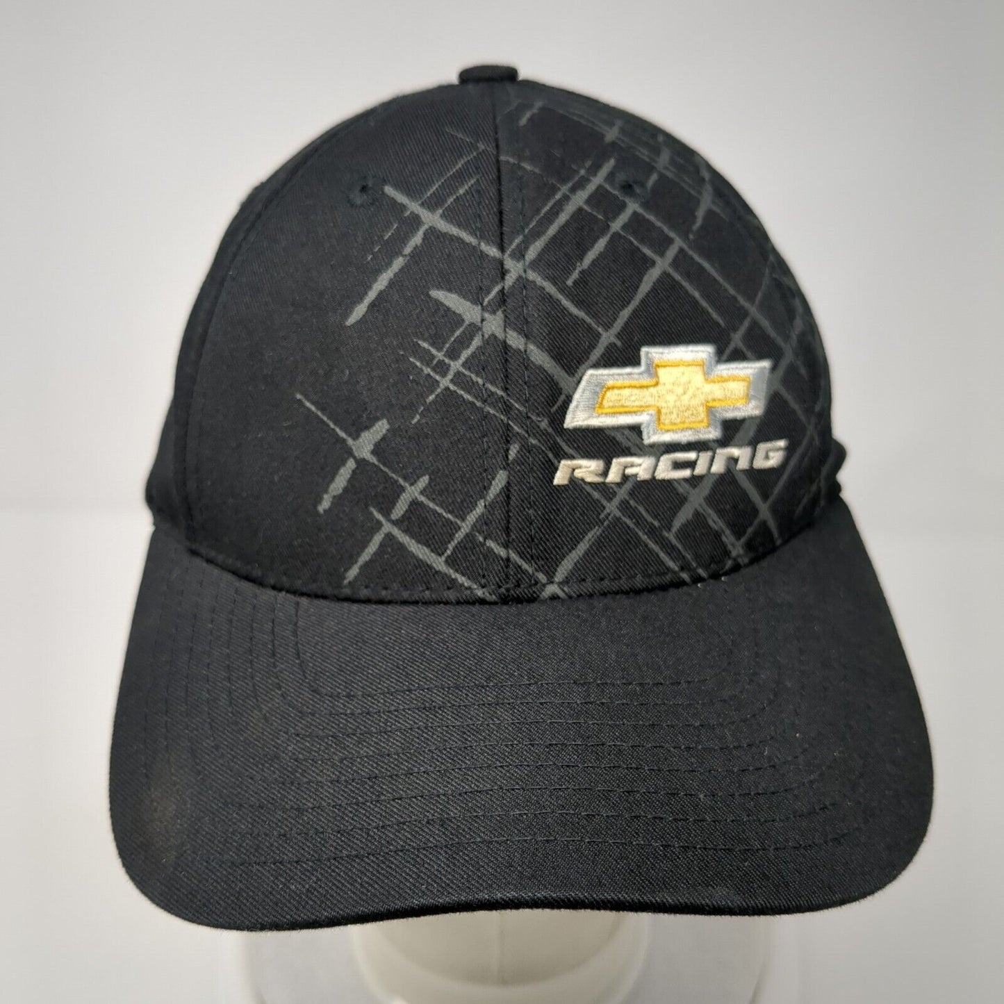 Chevrolet Racing Strapback Hat Black One Size Adjustable Embroidered District