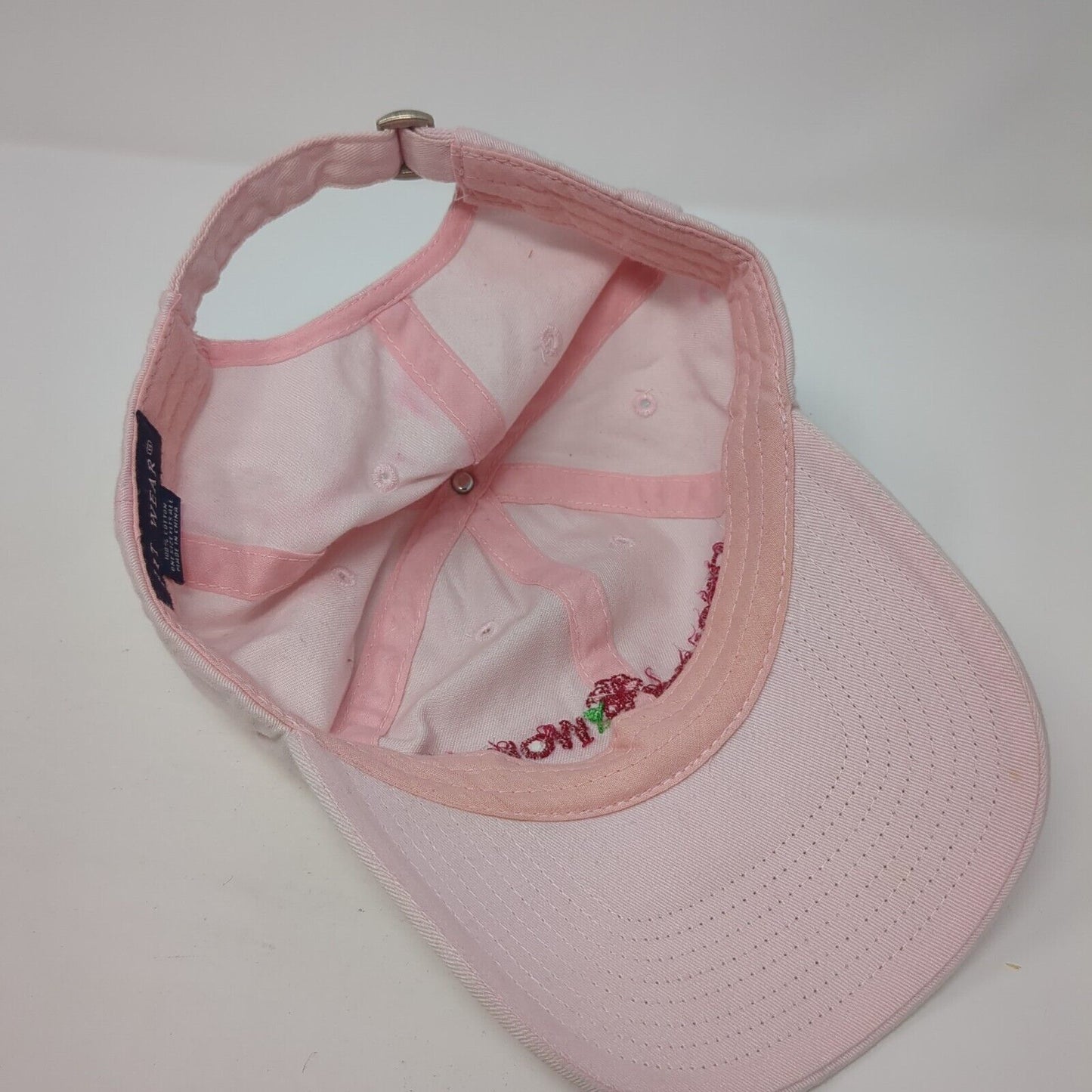 Healthy Woman Slideback Hat Pink One Size Solid Adjustable Embroidered