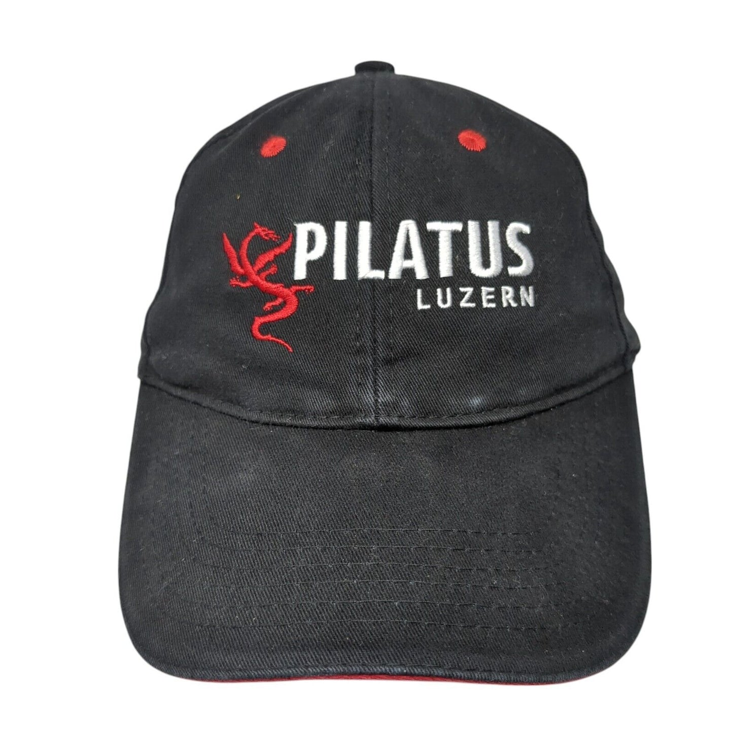 Pilatus Luzern Slideback Hat Black One Size Adjustable Embroidered