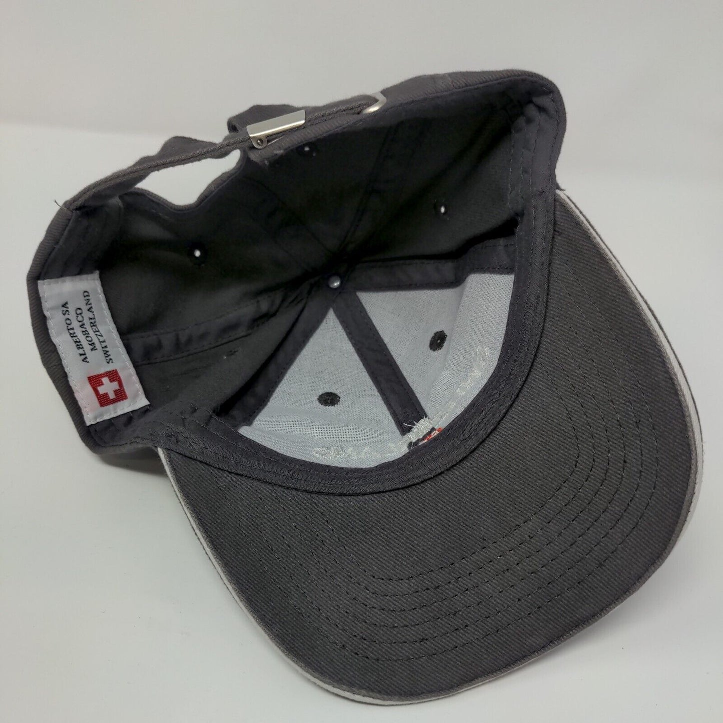 Switzerland Slideback Hat Black Gray OSFA Adjustable Embroidered 6 Panel