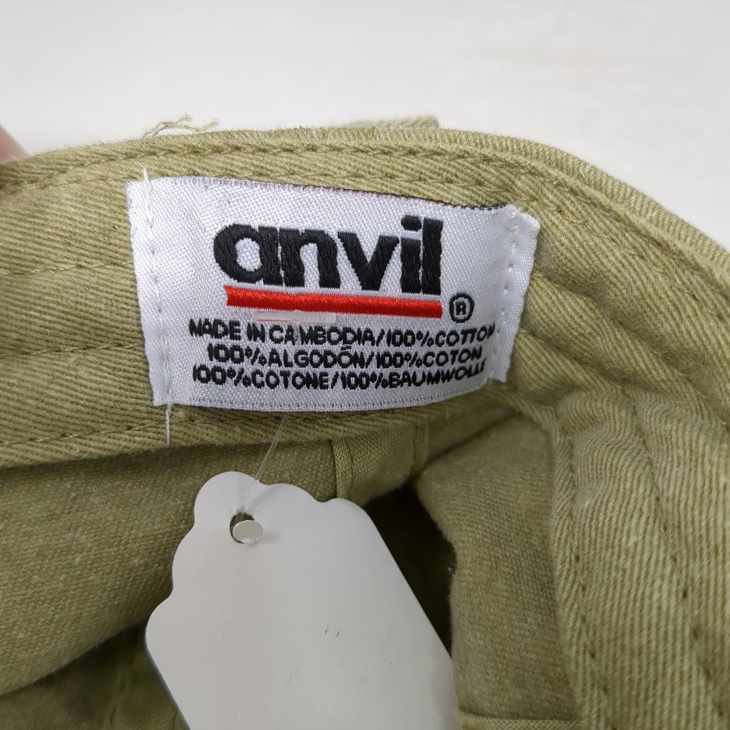 Anvil Baseball Cap Beige One Size Lake is good Fish Embroidery Cotton Hat Strap