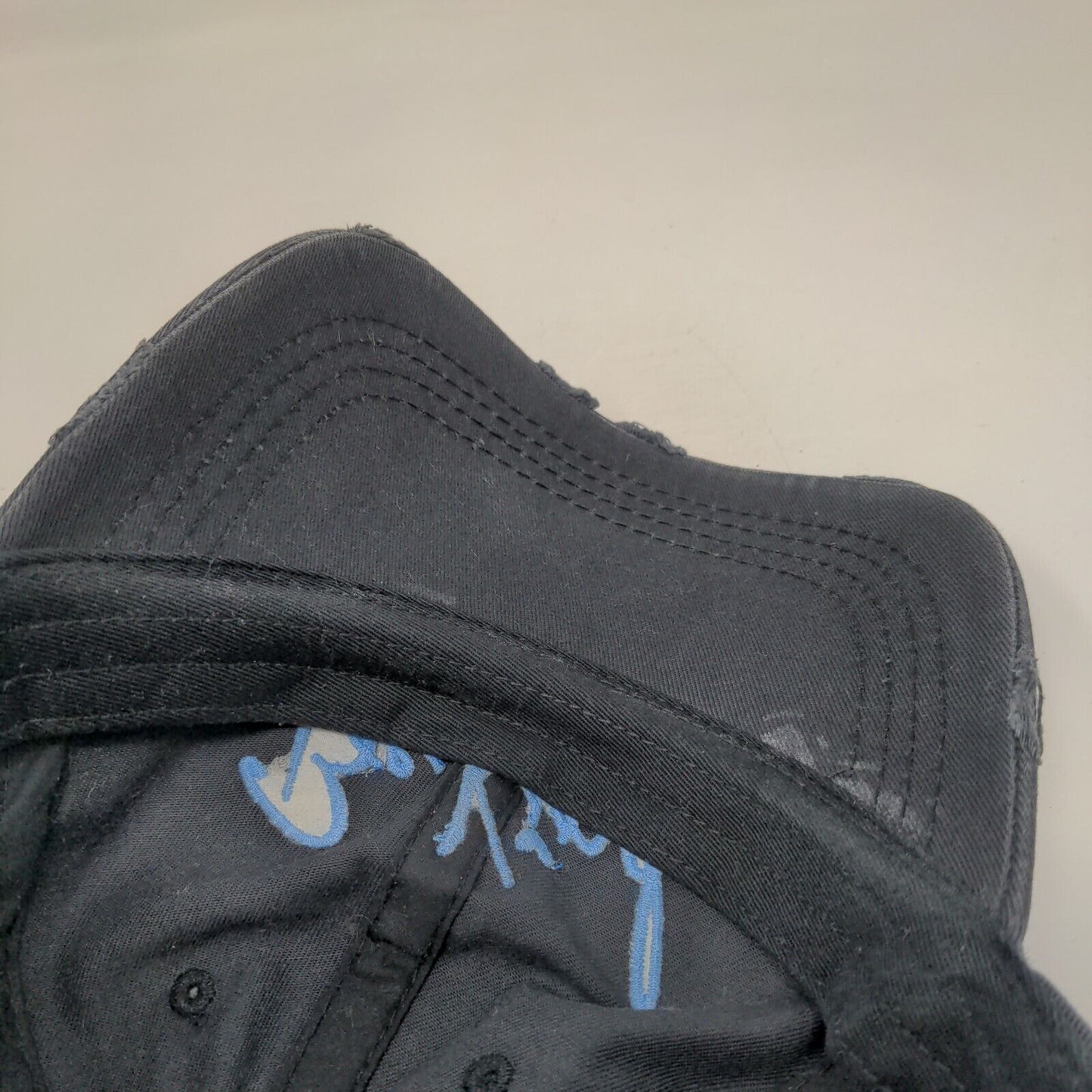 Be Kind Strapback Hat Blue One Size Embroidered 6 Panel Distressed