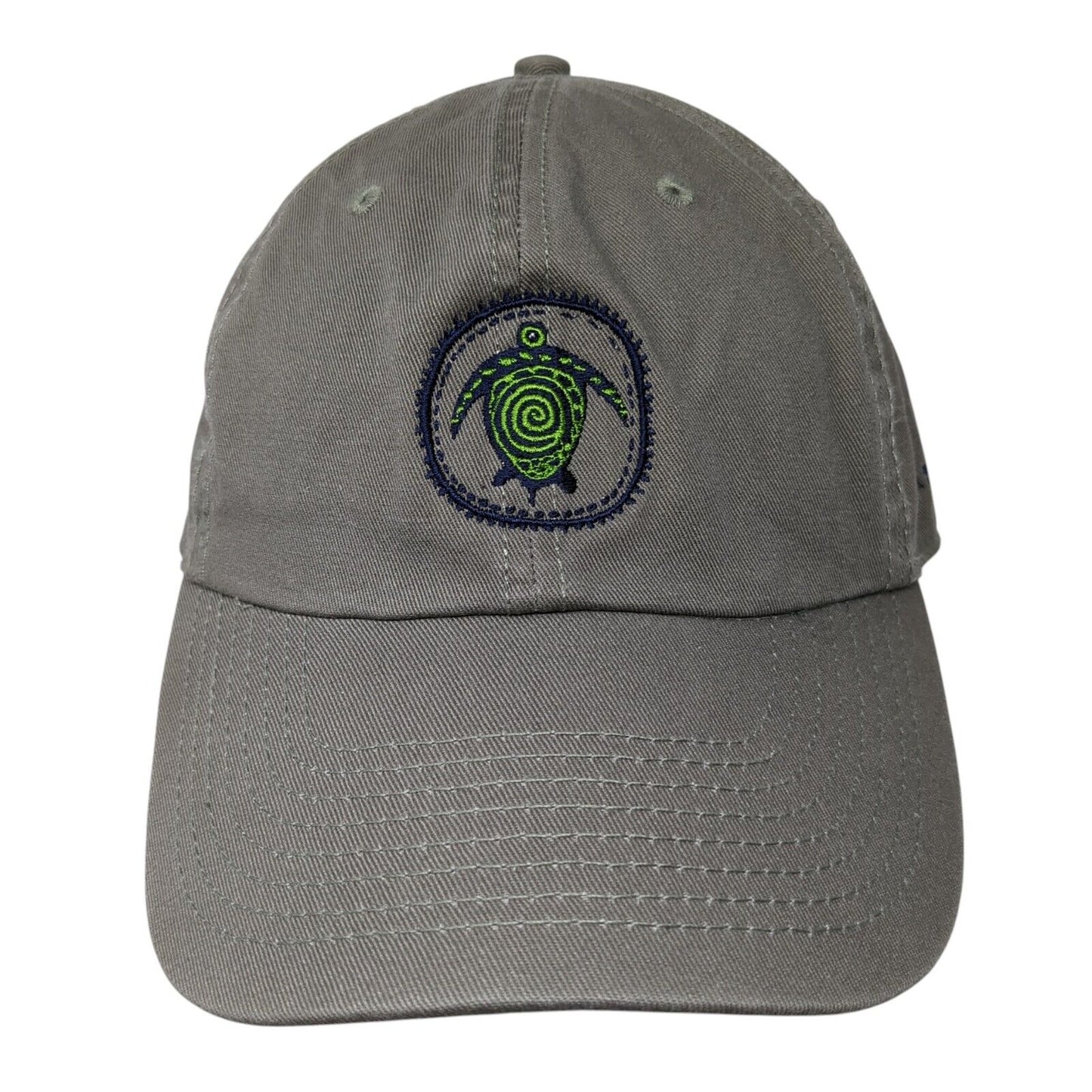Cayman Turtle Centre Slideback Hat Gray One Size Adjustable Embroidered