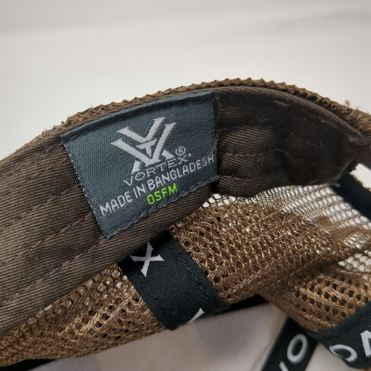 Vortex Trucker Hat Beige Brown Camo One Size Snapback Mesh Logo Patch Hunting