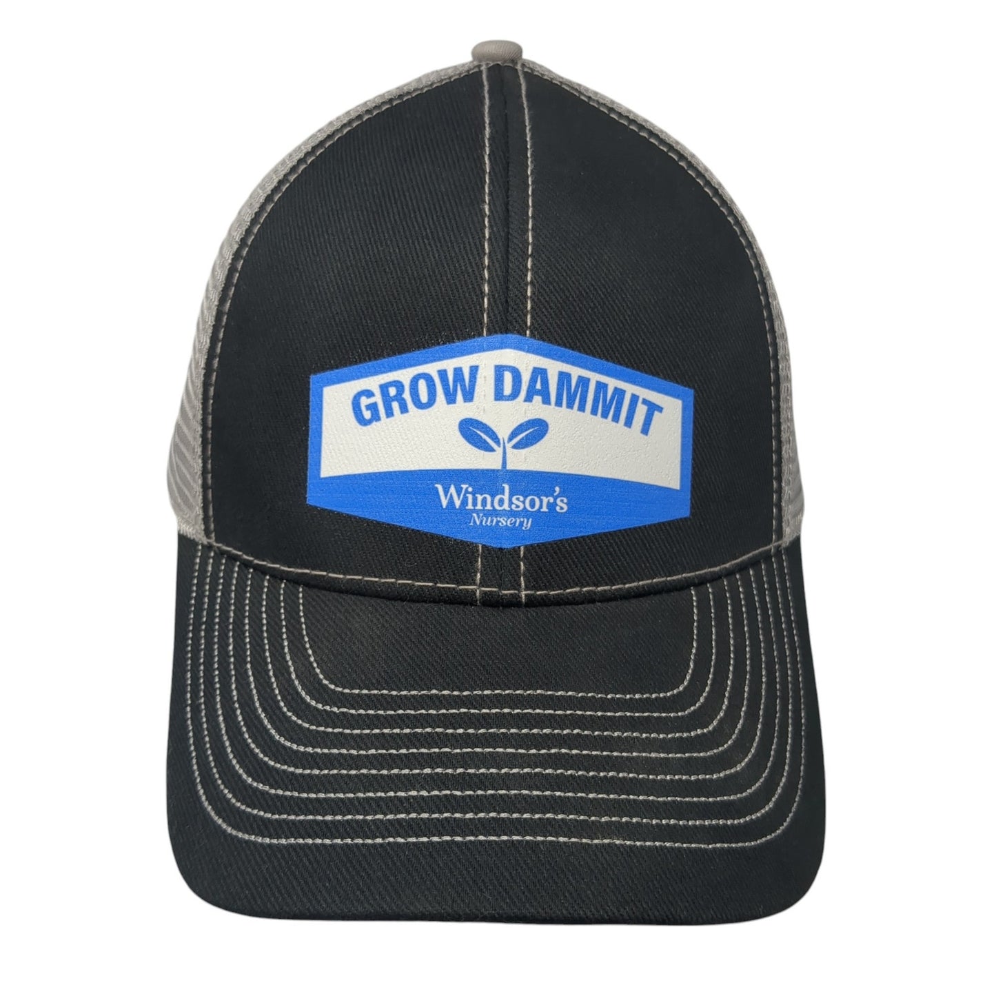 Grow Dammit Windsor's Nursery Strapback Trucker Hat Black One Size HG