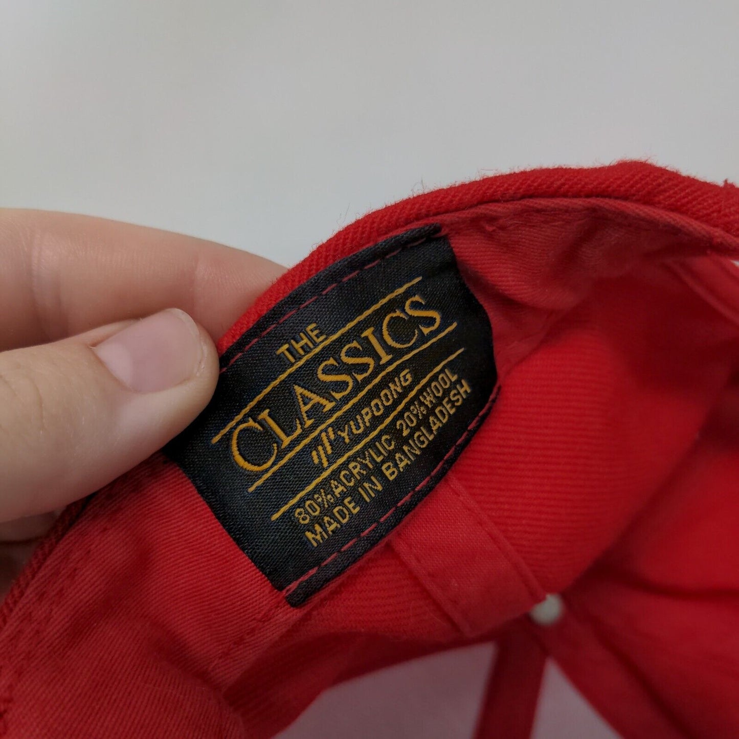 BC Brian Crower Snapback Hat Red One Size Embroidered Solid Yupoong