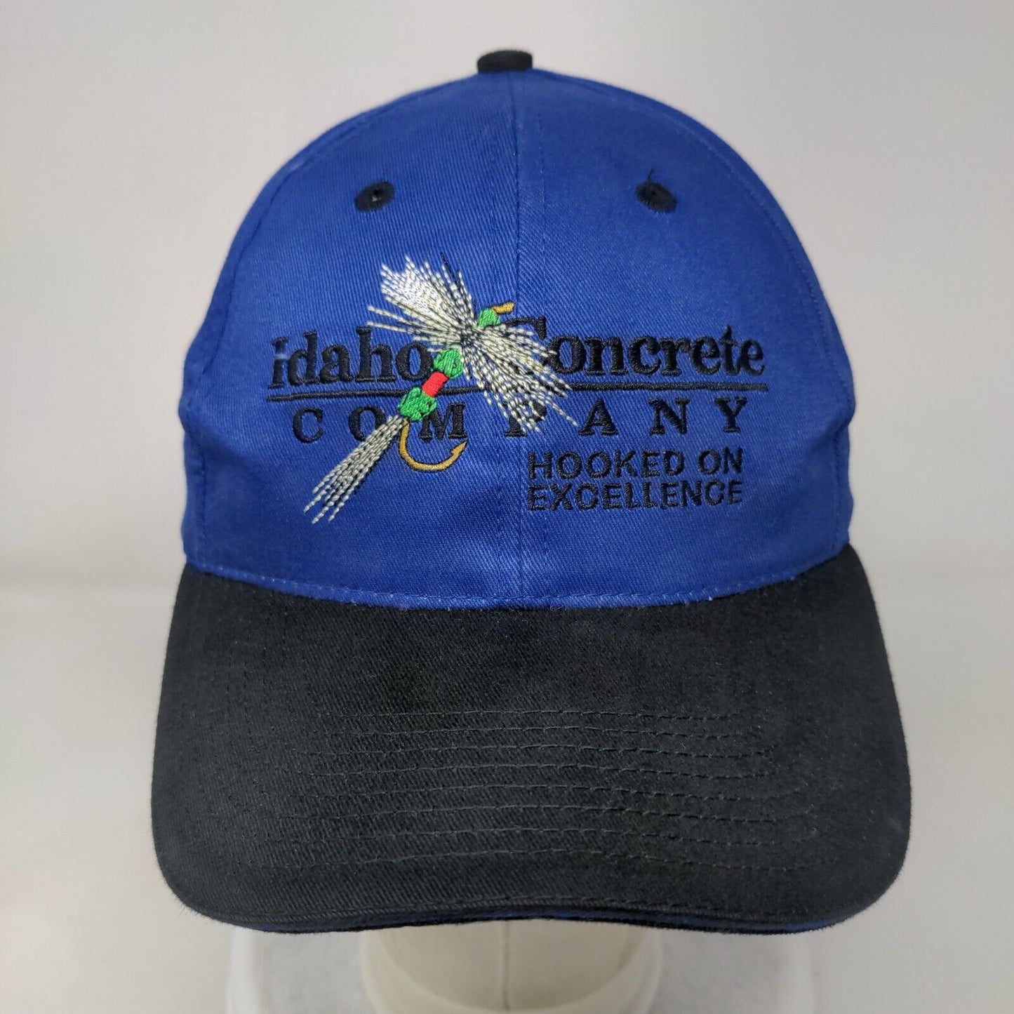 Idaho Concrete Company Slideback Hat Blue One Size Embroidered Colorblock