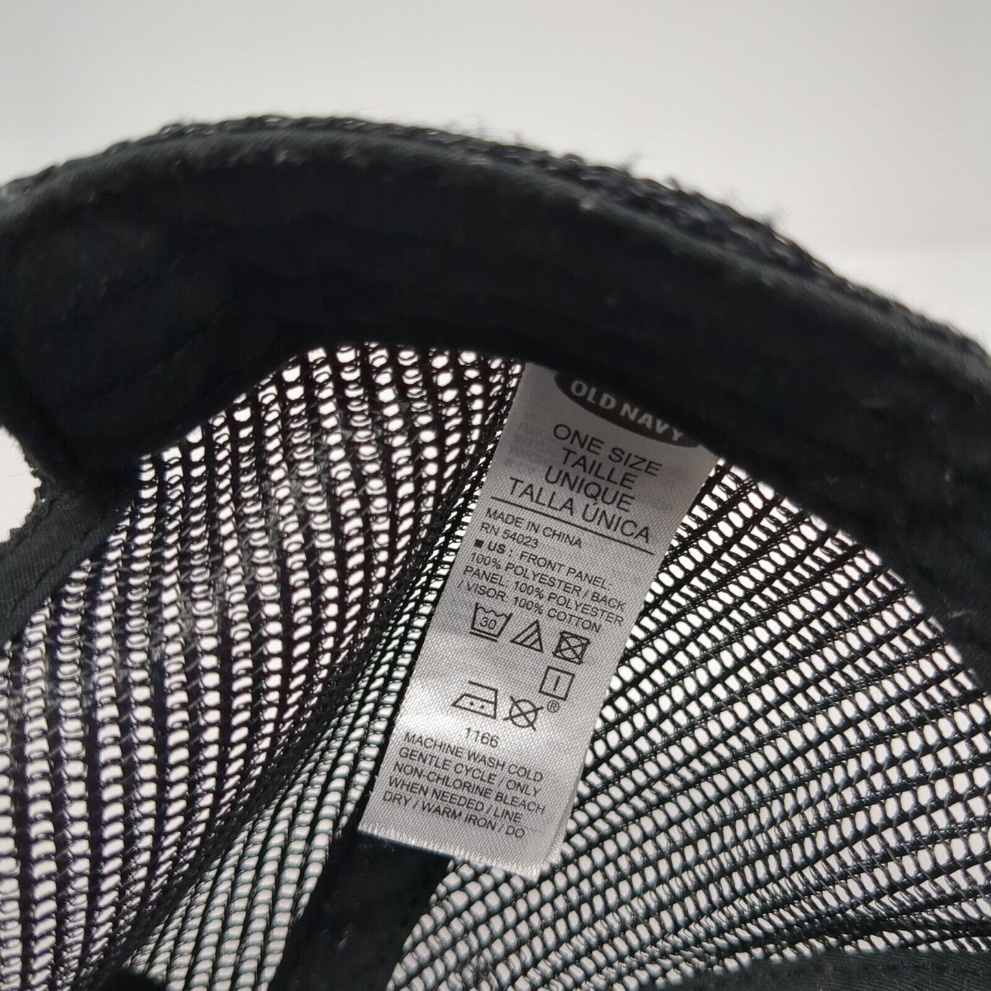 Old Navy Snapback Trucker Hat Black One Size Adjustable Mesh Back Polyester