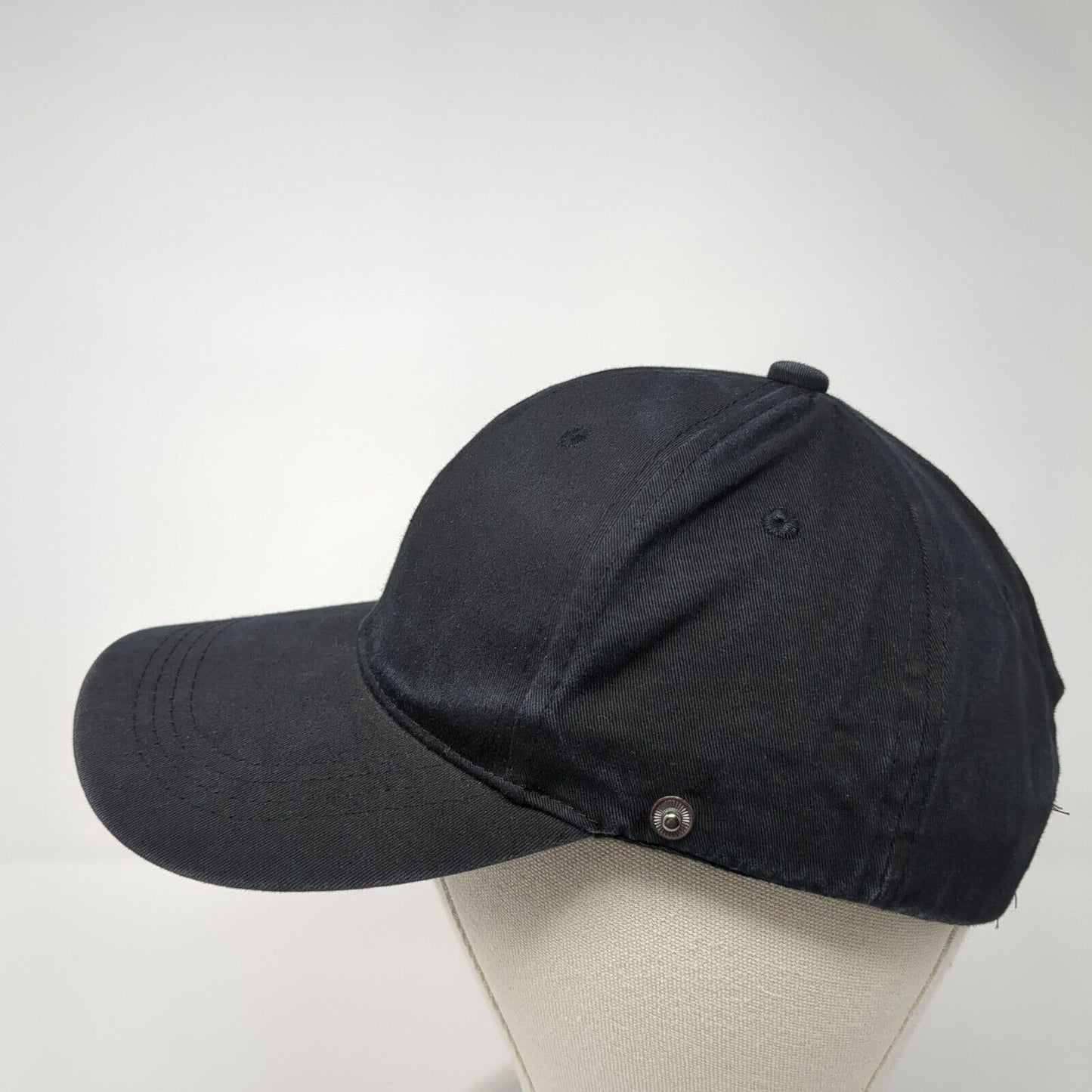 Unbranded Slideback Hat Black One Size Adjustable Vented Holes 6 Panel Blank