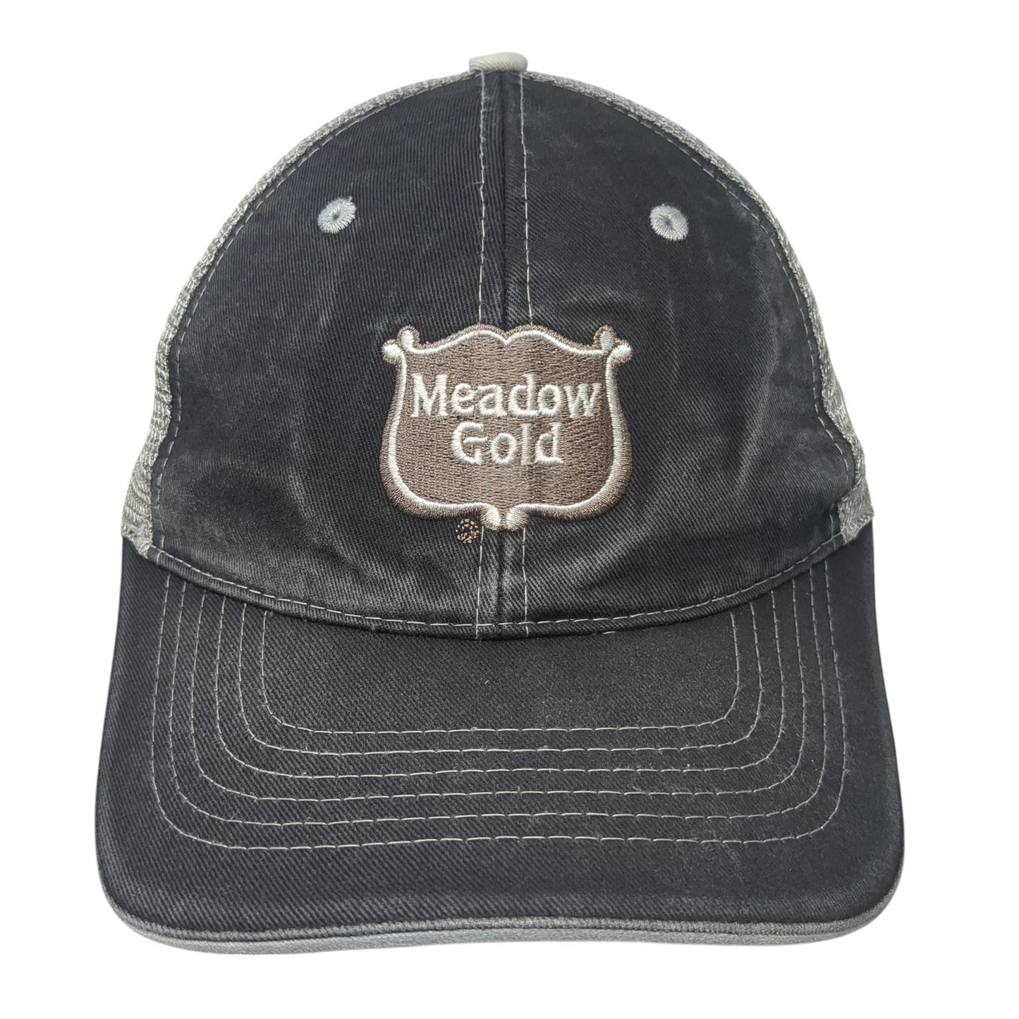 Meadow Gold Snapback Trucker Hat Black OS Adjustable Mesh Back Buck's Athletic