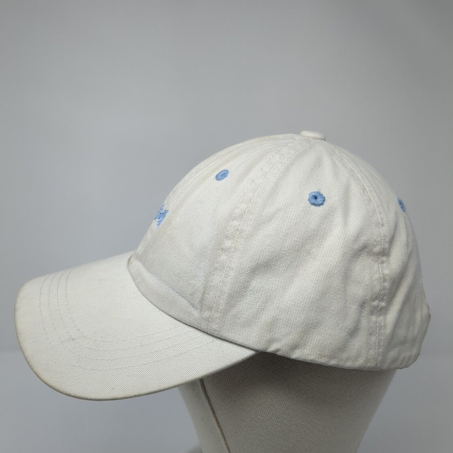 Fraternity Collection Slideback Hat White One Size Adjustable Embroidered Cotton