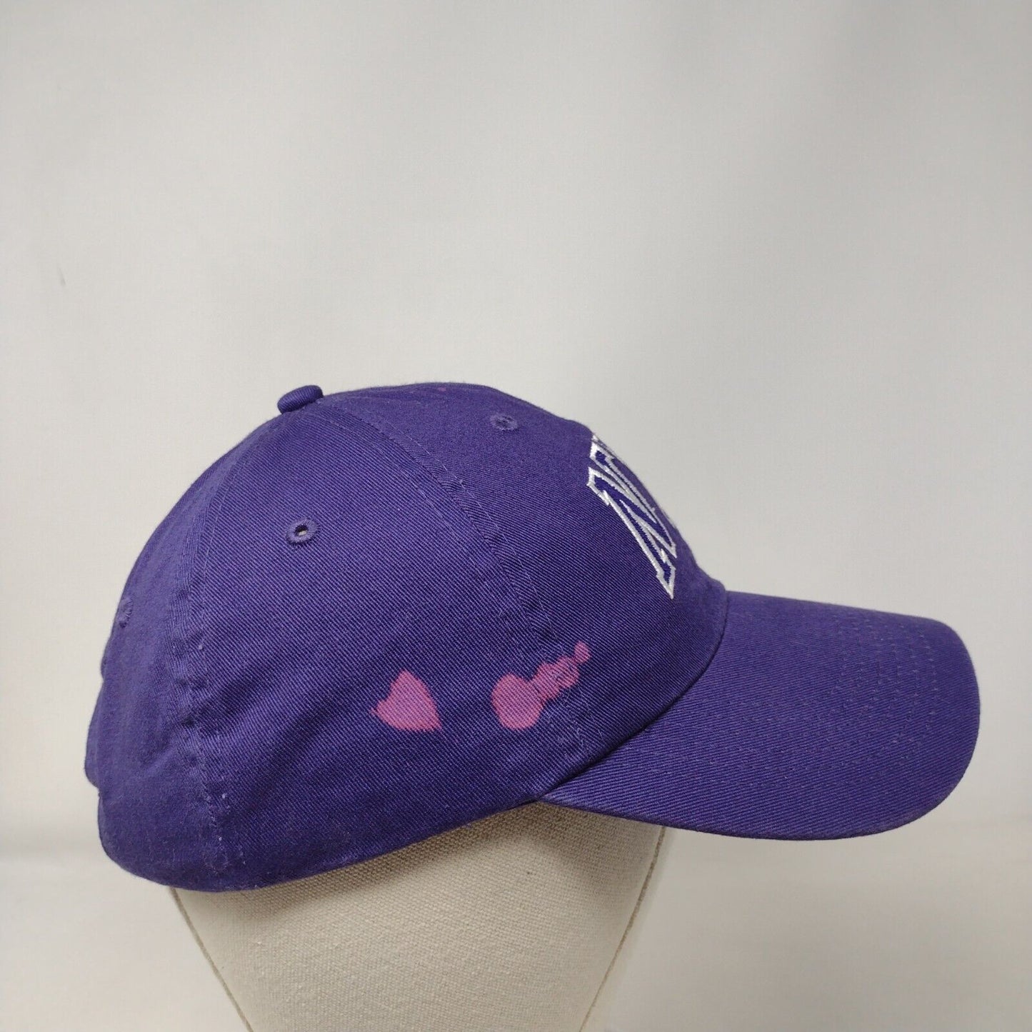 NYU New York University Slideback Hat Purple OSFA Embroidered Distressed
