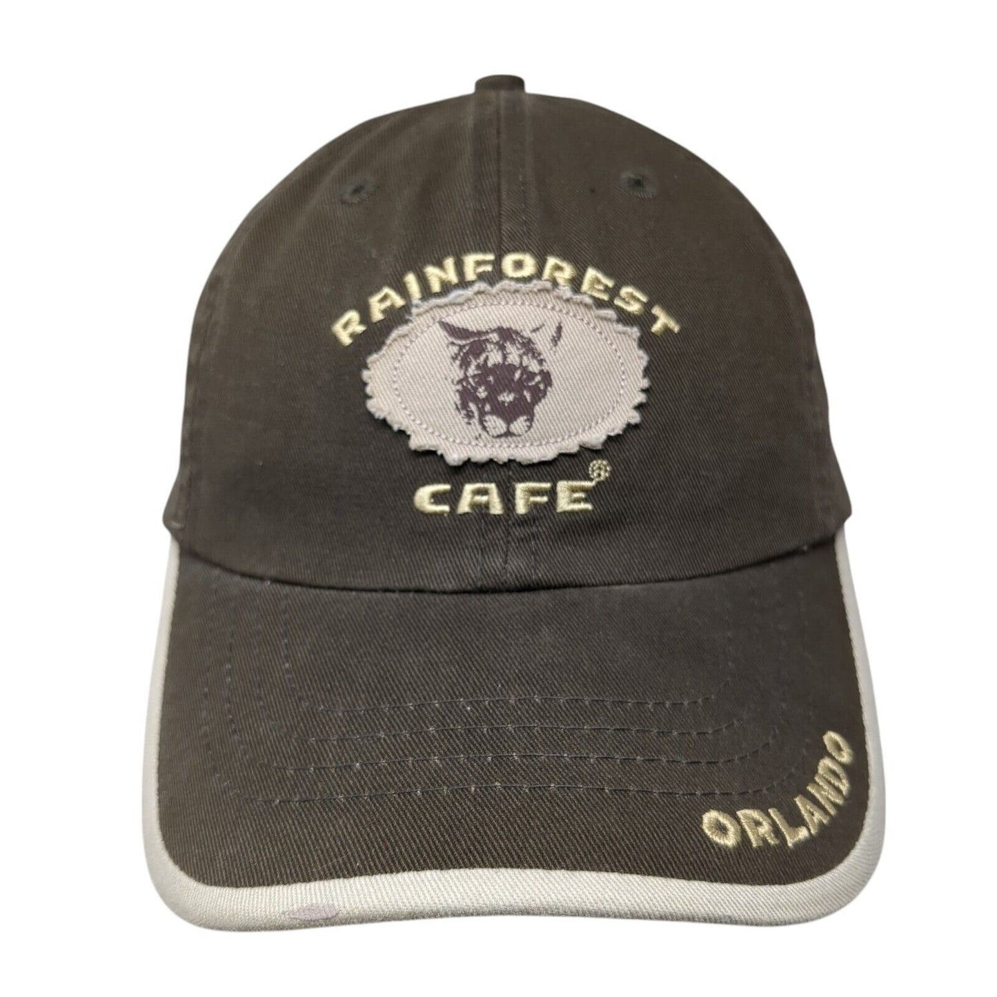 Rainforest Cafe Orlando Slideback Hat Brown One Size Adjustable Embroidered