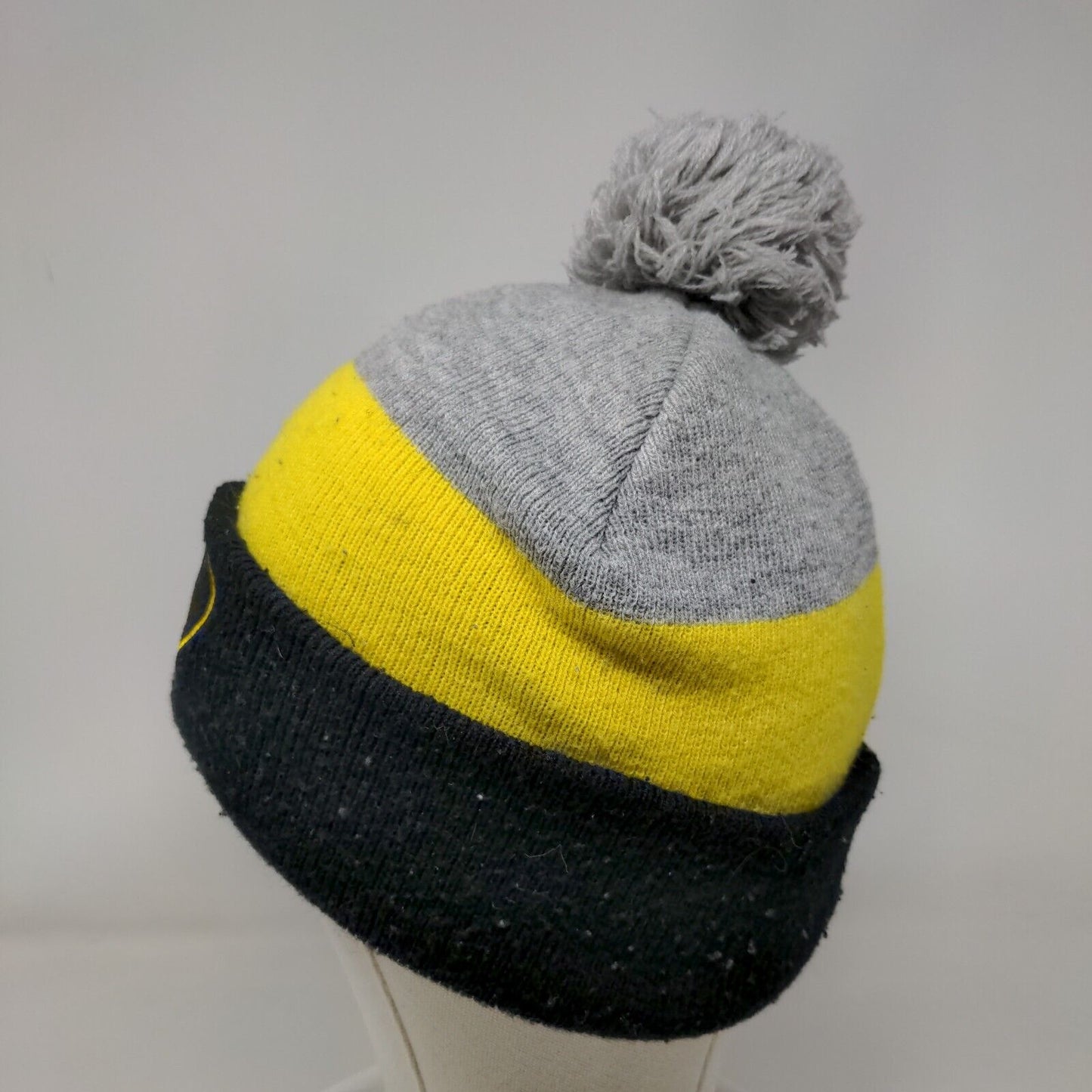 Batman Beanie Hat Multicolor OSFM Knitted Stretch Pom Pom Fleece Acrylic