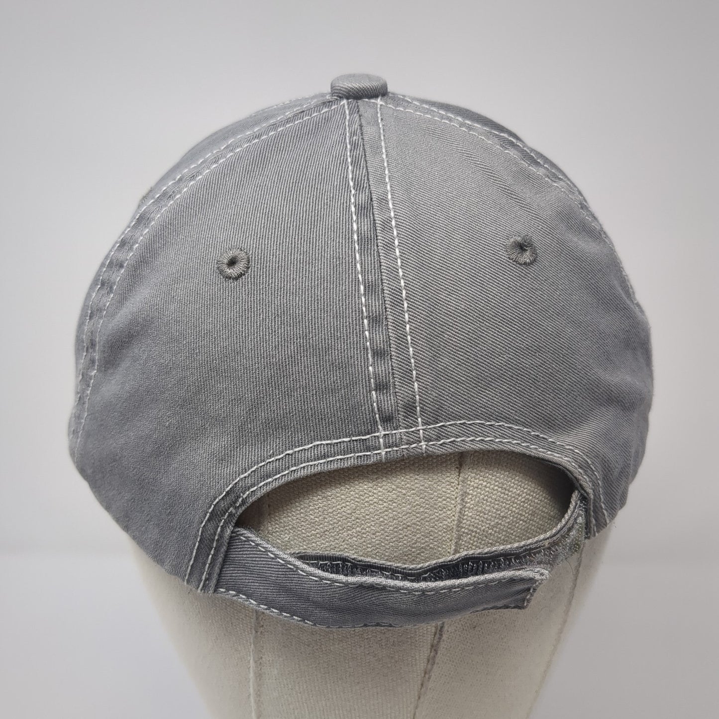 Unbranded Strapback Hat Gray Zinc One Size Adjustable Vent Holes Blank