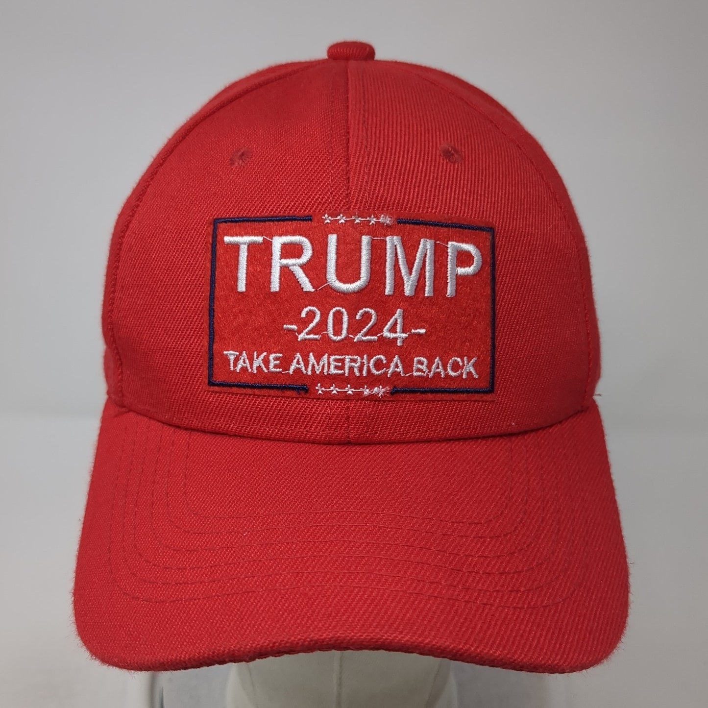 Trump 2024 Take America Back Strapback Hat Red One Size Embroidered
