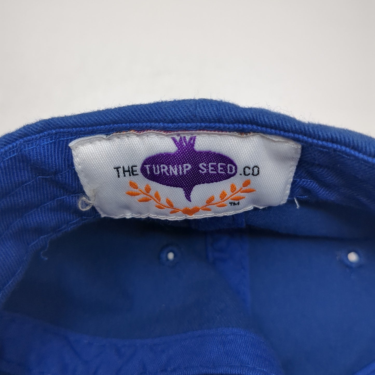 The Turnip Seed Co Slideback Hat Blue One Size Adjustable Monogram