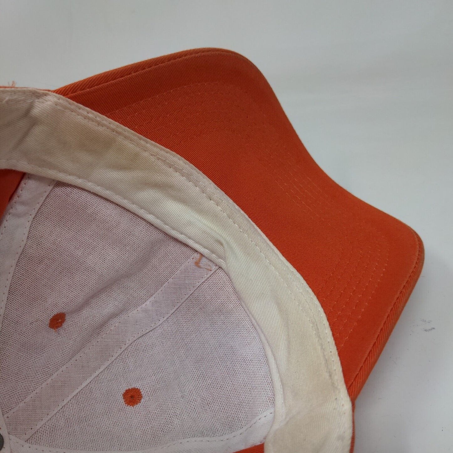 Dickies Strapback Hat Orange One Size Adjustable Solid 6 Panel Vent Holes