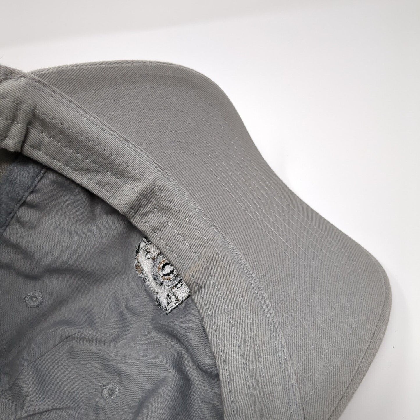 Camera Slideback Hat Gray One Size Adjustable Embroidered Vented Holes 6 Panel