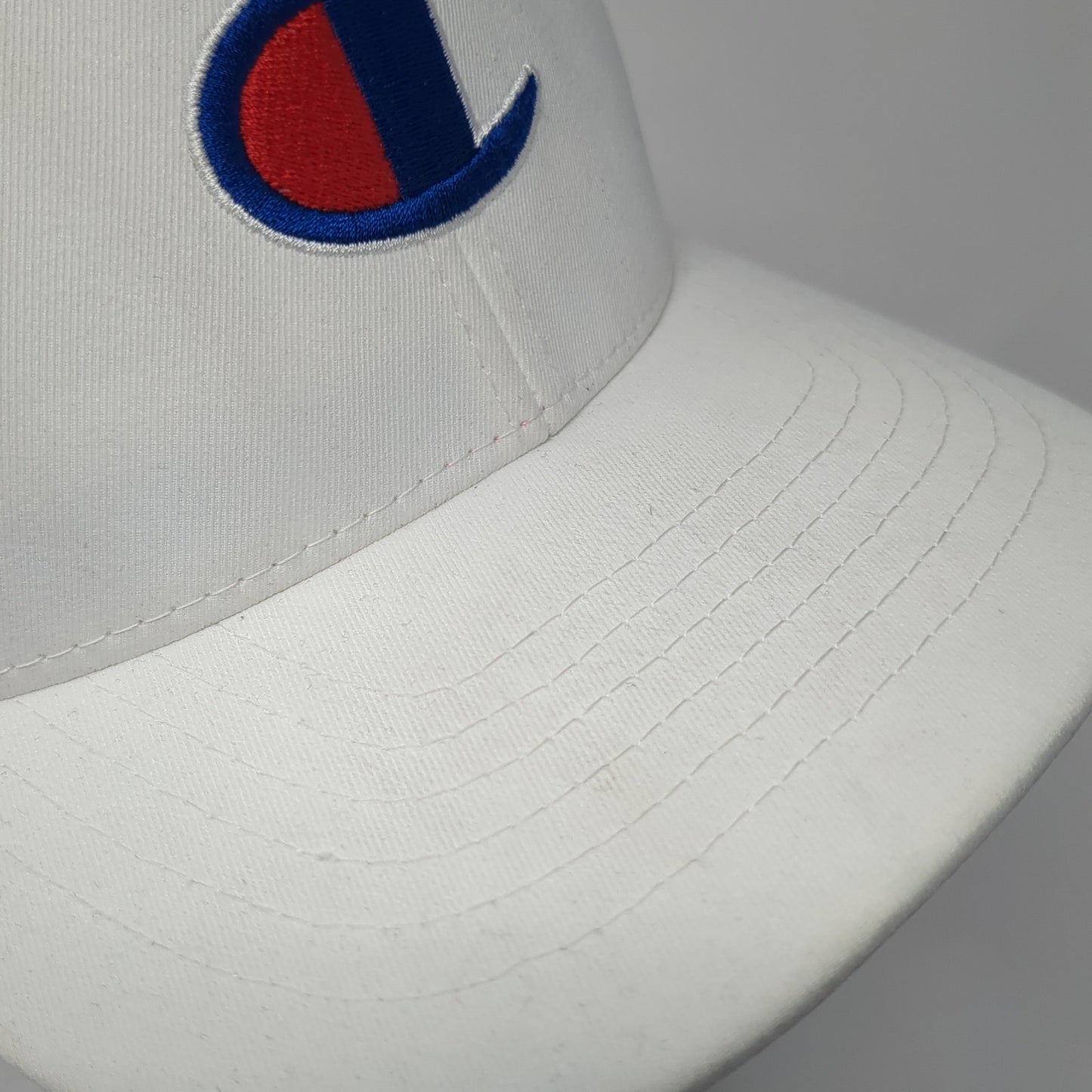 Champion C Logo Fitted Hat White One Size Embroidered Flexfit 6 Panel