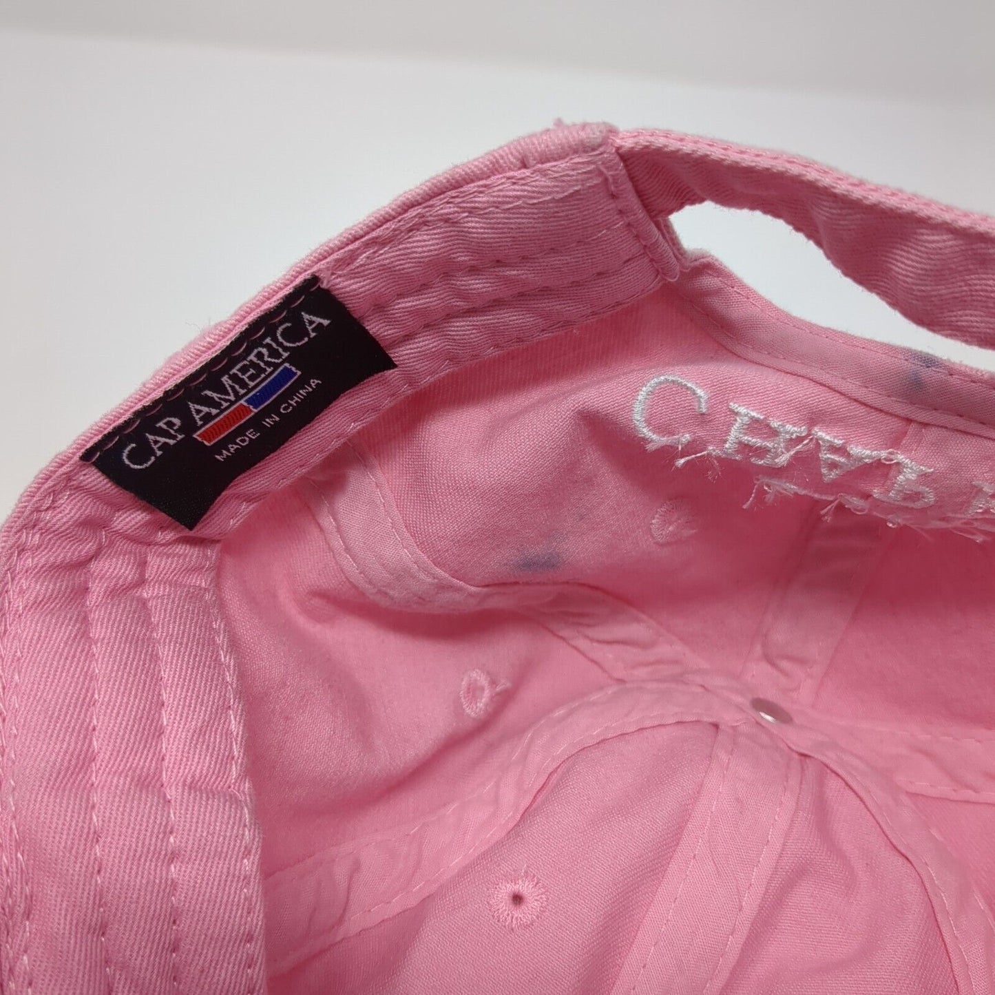 Ste Chapelle Slideback Hat Pink OSFA Adjustable Embroidered Cap America