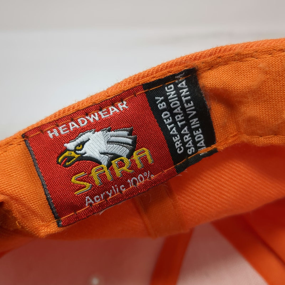 SARA Baseball Cap Orange One Size Kanji Snake Embroidery Strapback Graphic Hat