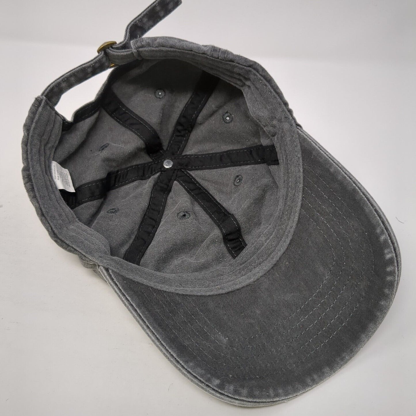 Unbranded Slideback Hat Black OS Adjustable Vented Holes 6 Panel Blank Cotton