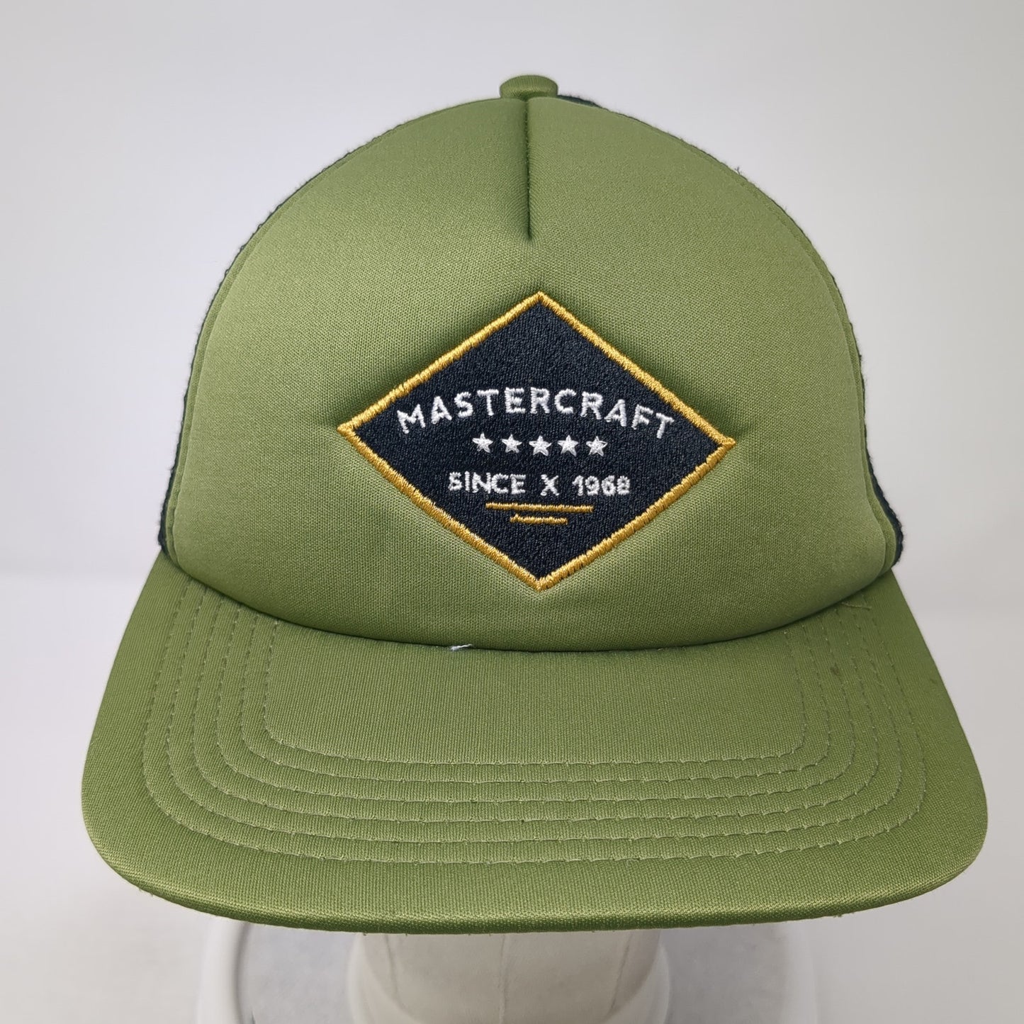 Mastercraft Snapback Trucker Hat Green One Size Adjustable Mesh Back BIG X