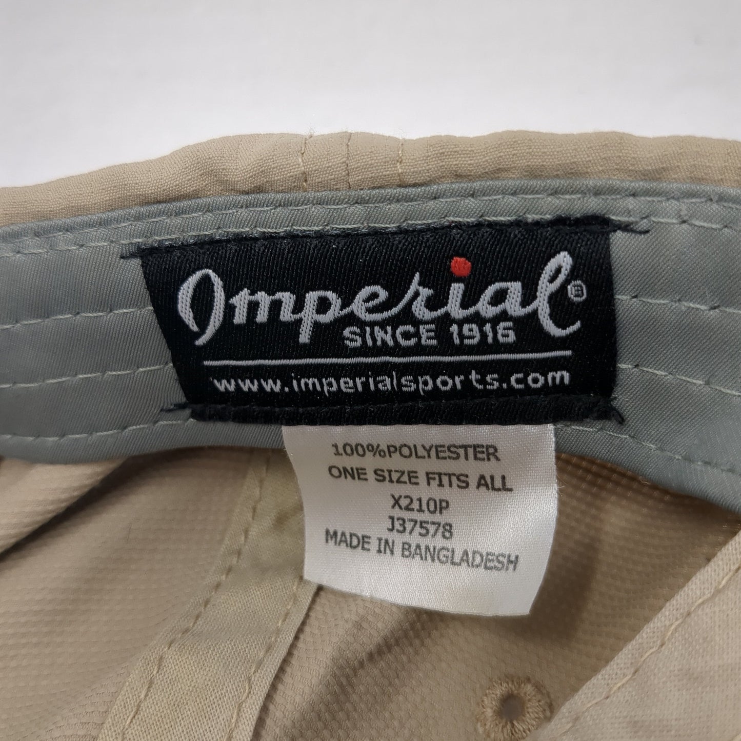 Shoal Creek Strapback Baseball Cap Beige OS Adjustable Embroidered Imperial