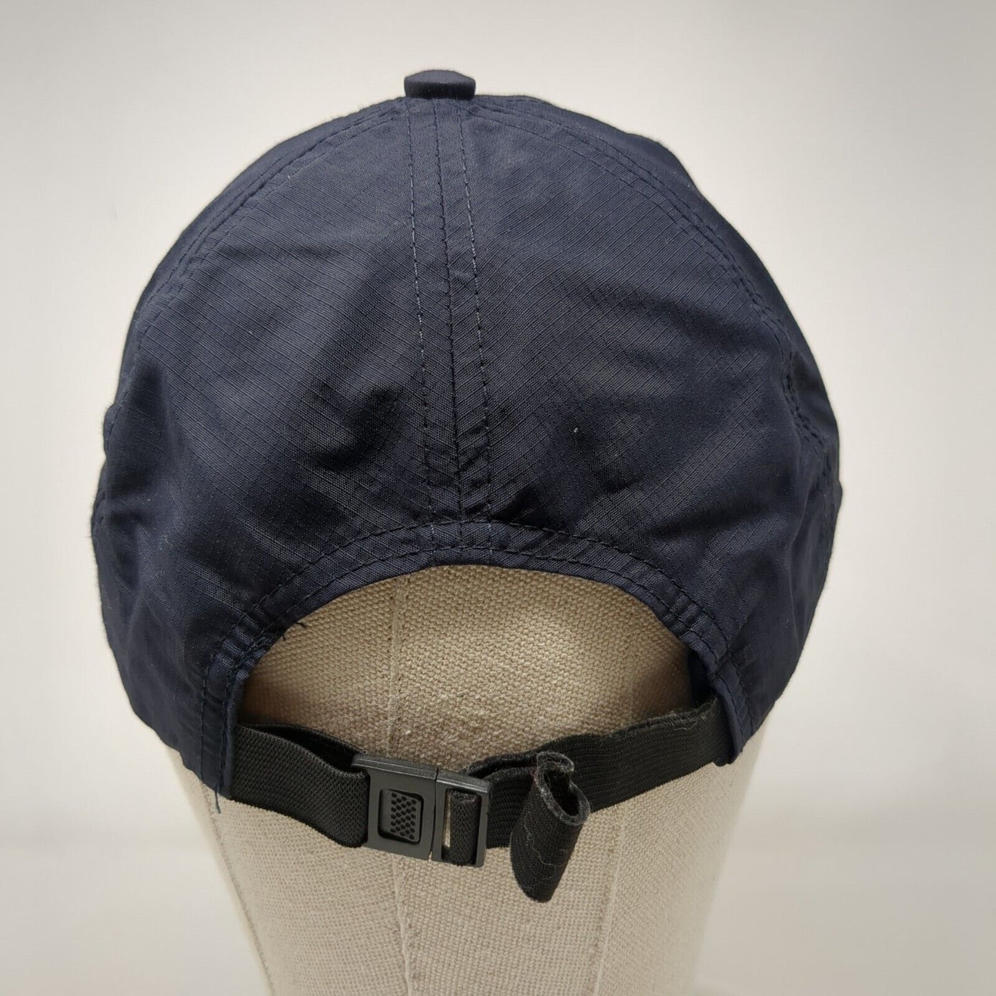 Barbell Strapback Hat Blue One Size Adjustable Embroidered 6 Panel
