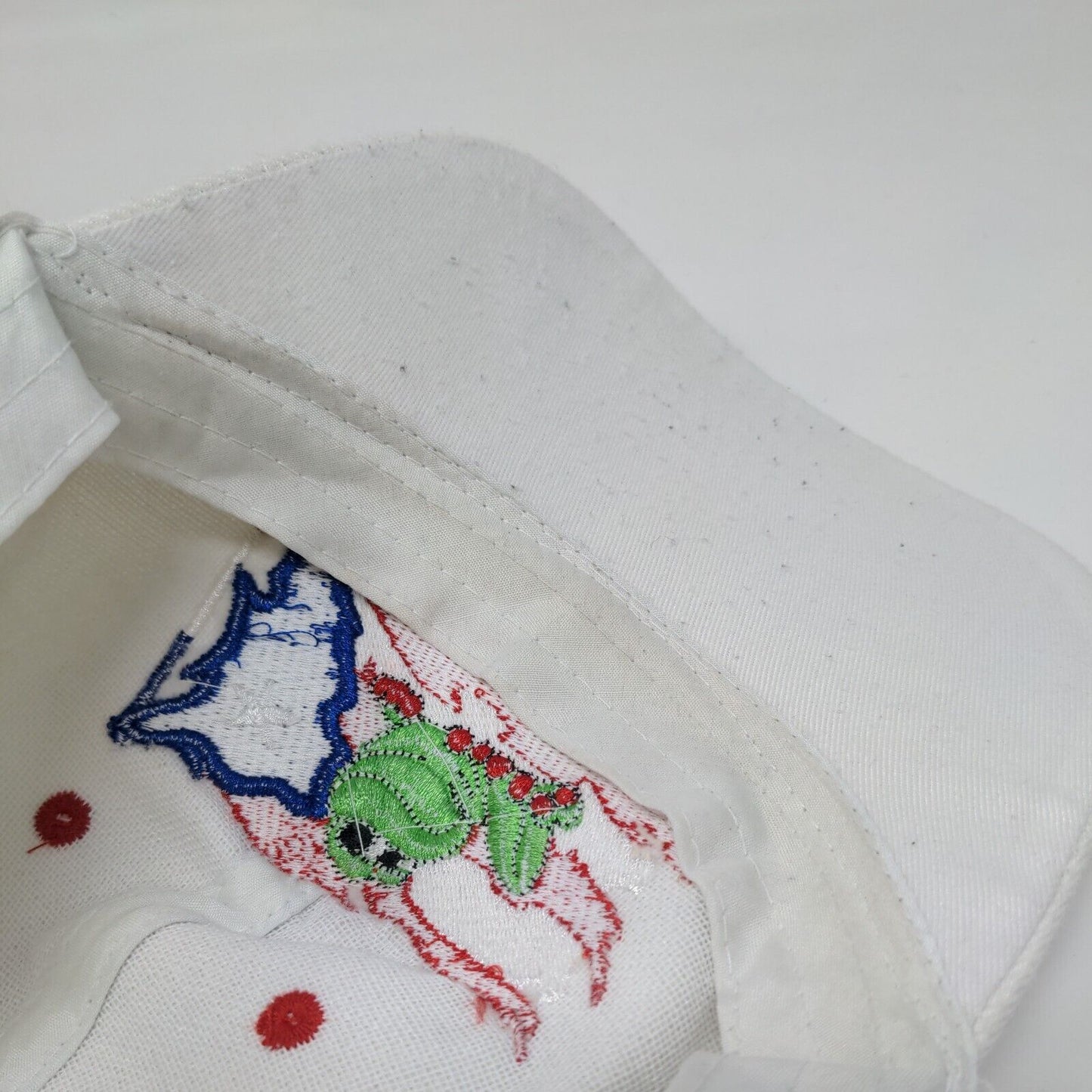 Puerto Rico Flag Frog Strapback Hat White One Size Embroidered